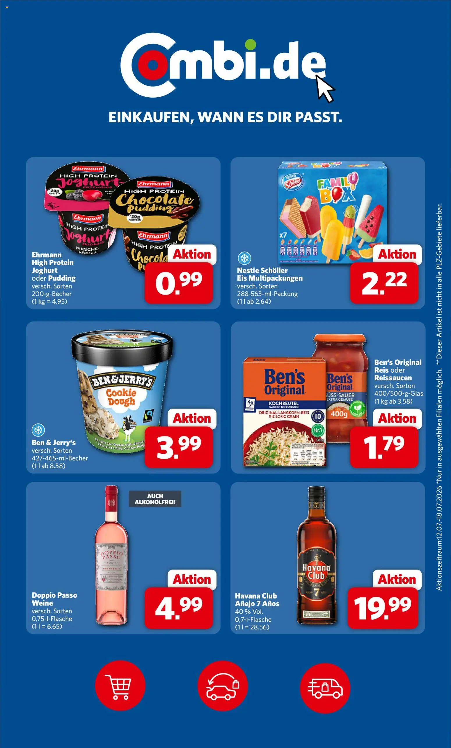 Combi Prospekt – gültig ab 13.07.2026 | Seite: 33 | Produkte: Pudding, Ben & Jerry's, Doppio Passo, Eis