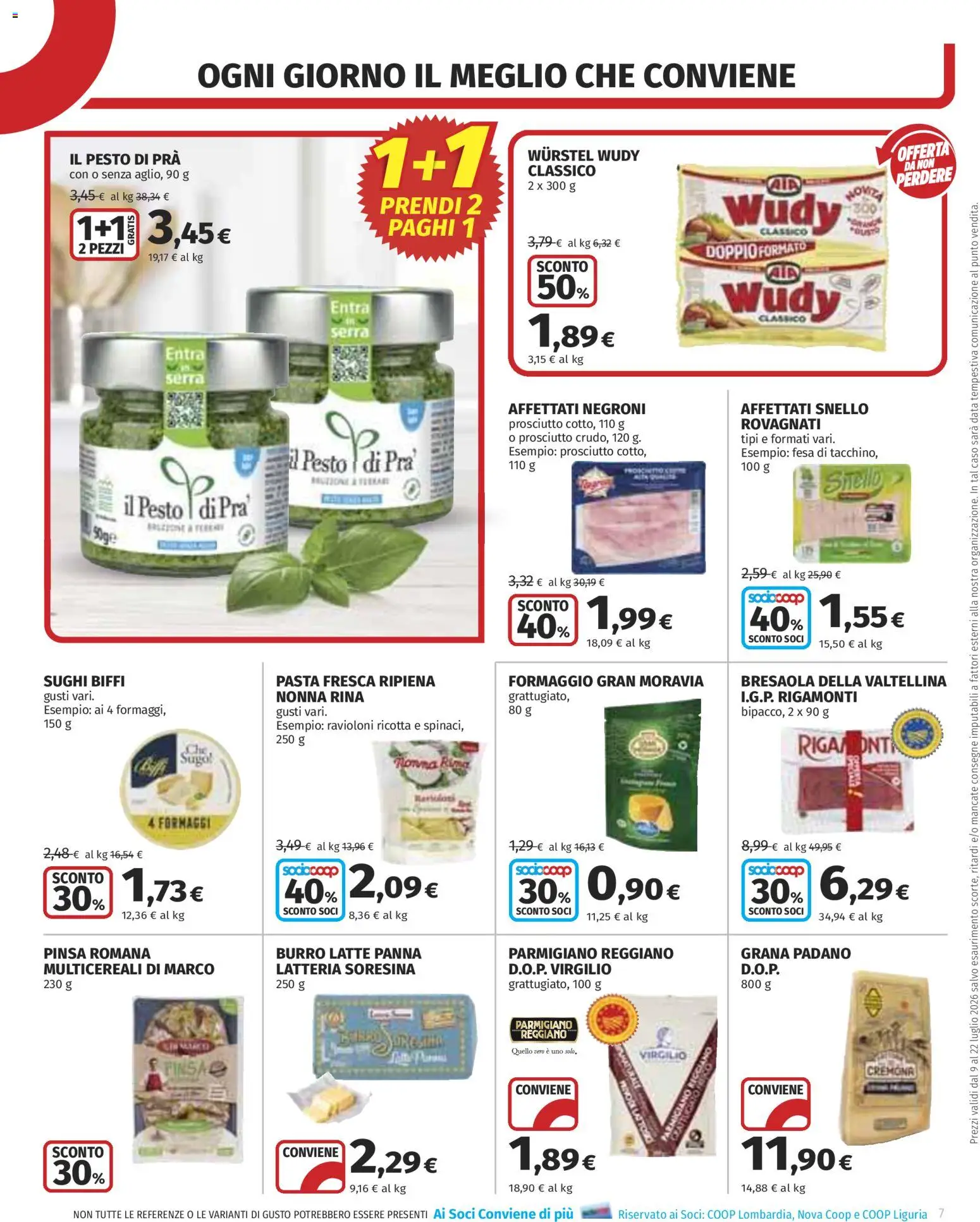 Volantino COOP del 09/07/2026 | Pagina: 7 | Prodotti: Panna, Formaggio, Burro, Ricotta