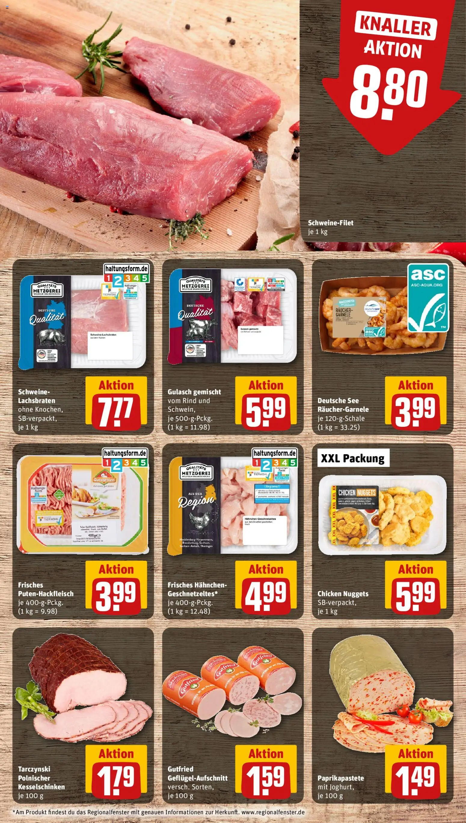 Rewe Prospekt 	 – gültig ab 23.02.2026 | Seite: 8 | Produkte: Hahnchen, Joghurt, Schweinefilet, Paprika