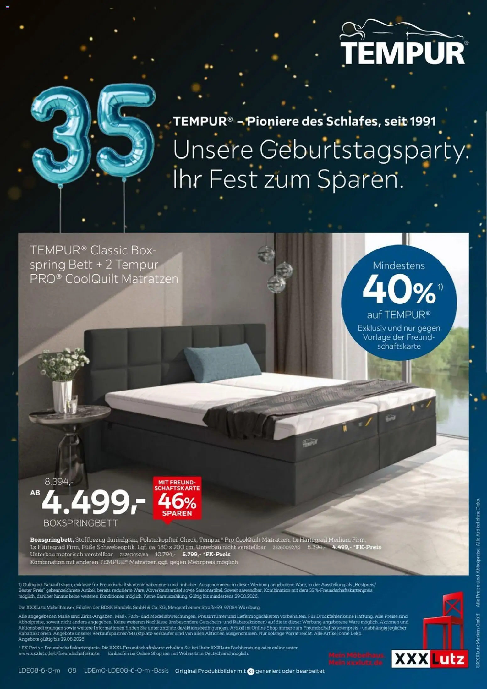 XXXLutz Tempur Spezial – gültig ab 15.08.2026 | Seite: 8 | Produkte: Bett, Boxspringbett, Box