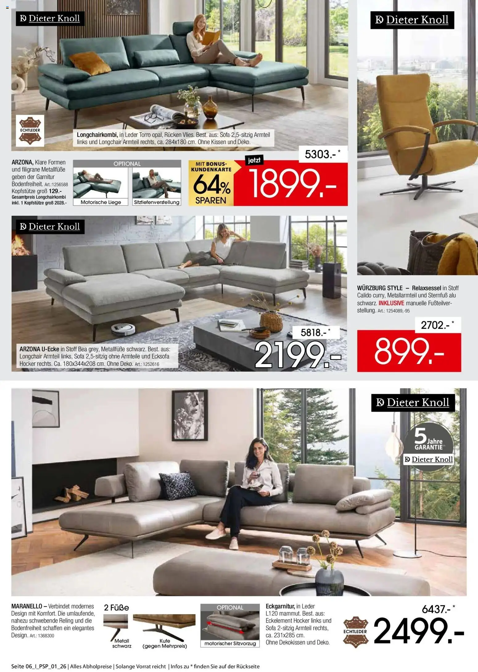 Zurbrüggen - Zurbrüggen: Polstermöbel Spezial (ab 26.10.2026) zum Blättern | Seite: 6 | Produkte: Hocker, Ecksofa, Kissen, Liege