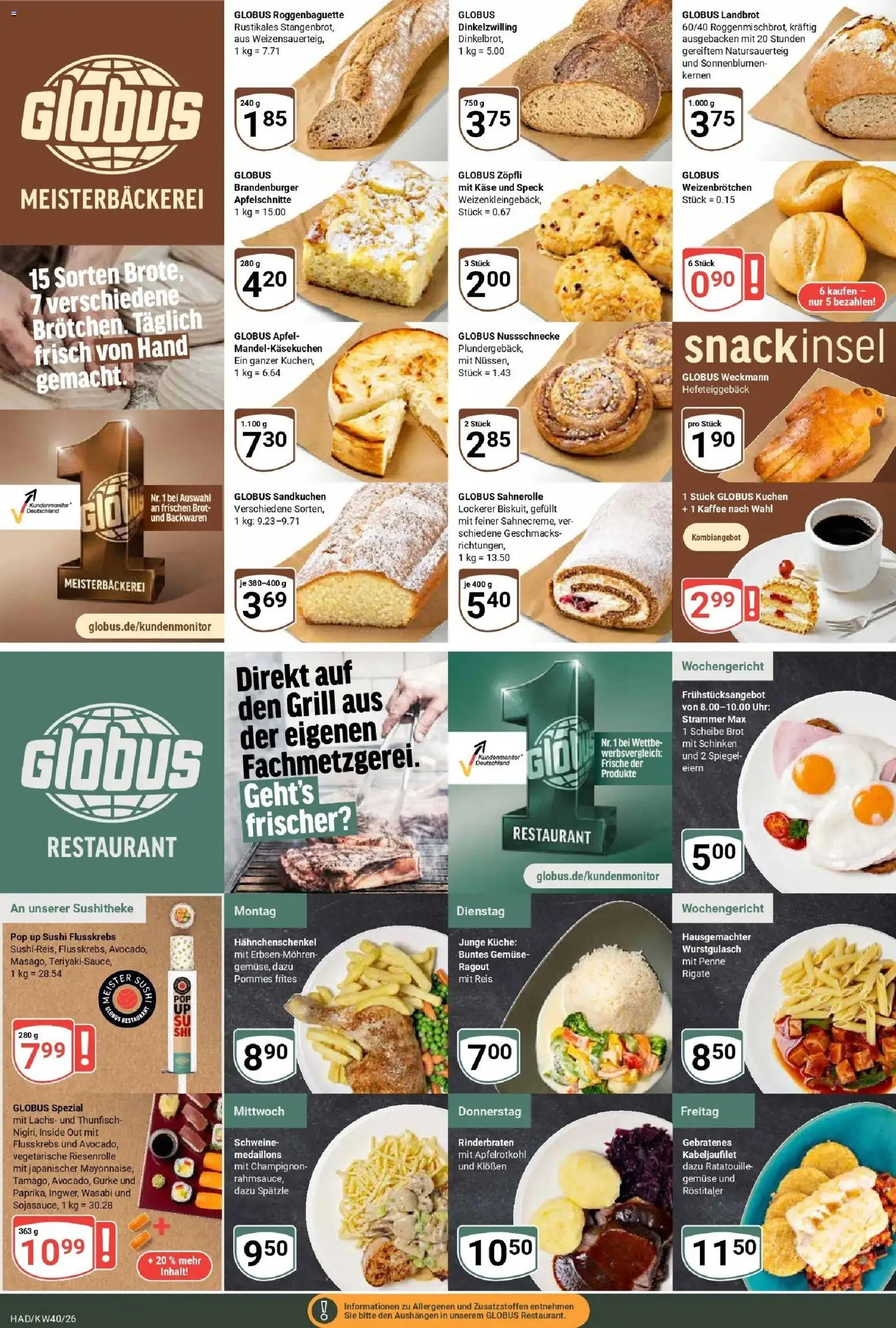Globus Prospekt Halle (saale) (ab 28.09.2026) » Angebote online | Seite: 9 | Produkte: Kaffee, Spiegel, Pommes, Kuchen
