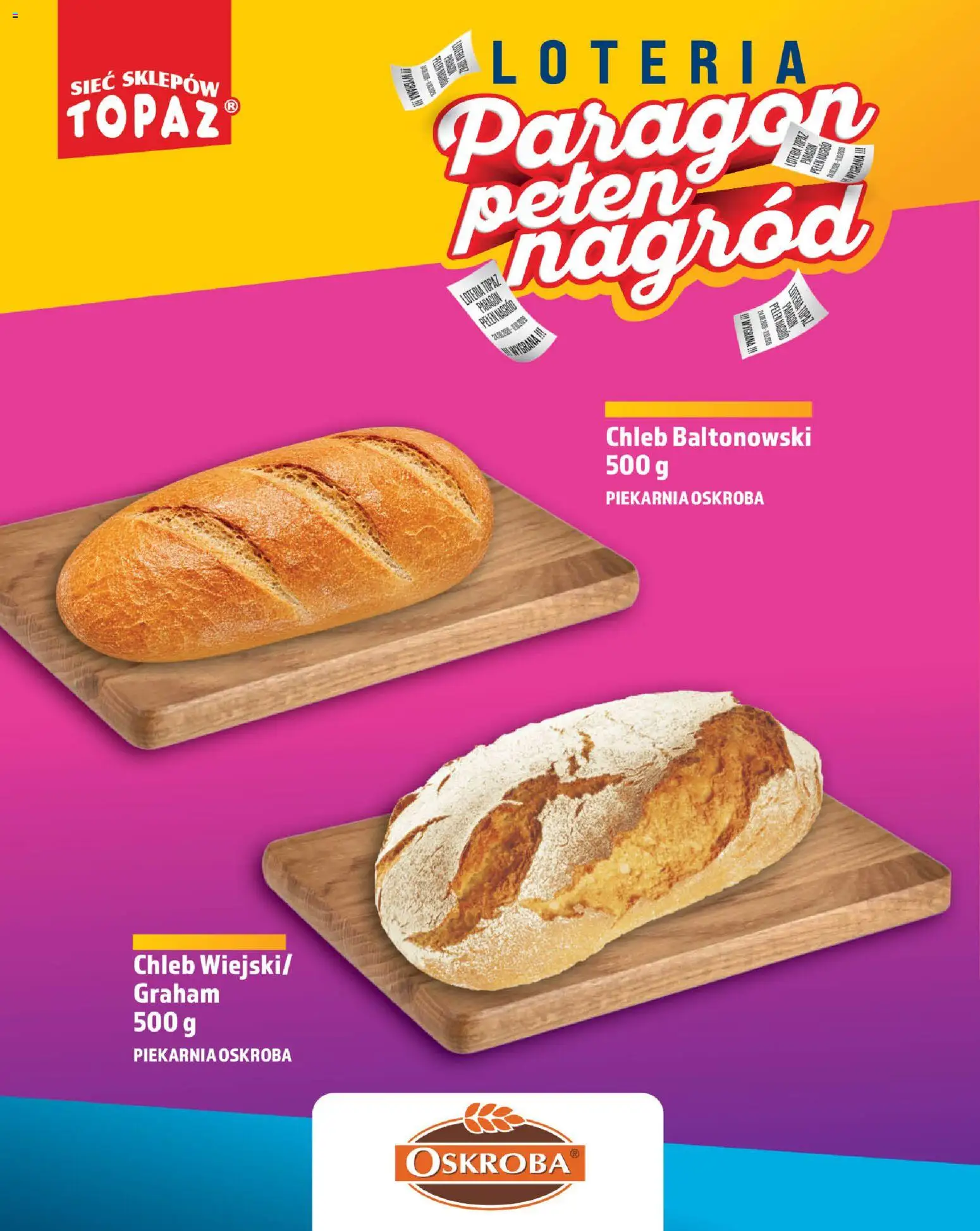 Topaz gazetka - Loteria Paragonowa od 24.08.2026 | Strona: 8 | Produkty: Piekarnia, Chleb