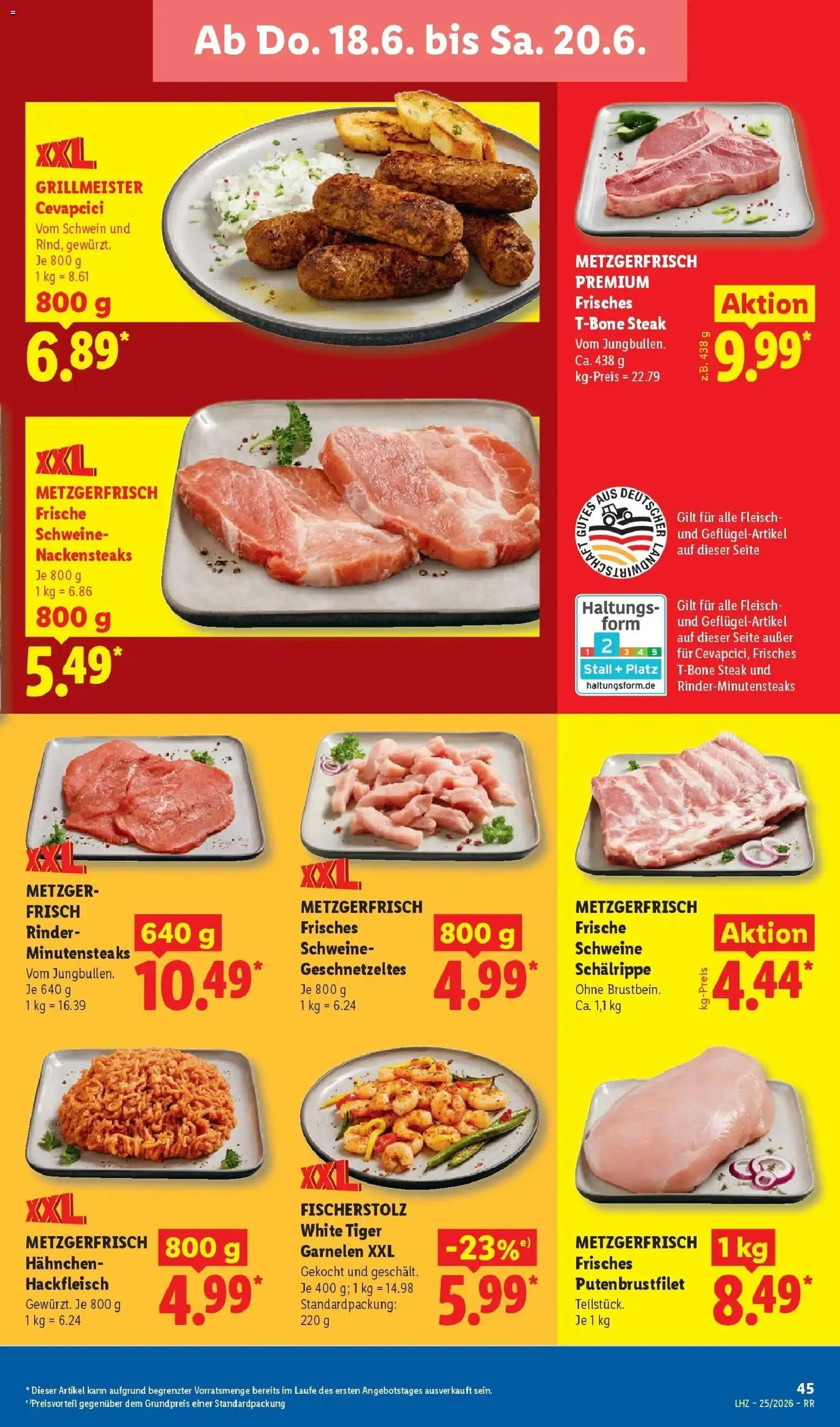 Lidl Prospekt Hagen – gültig ab 15.06.2026 | Seite: 65 | Produkte: Nackensteaks, Garnelen, Steak, Hackfleisch