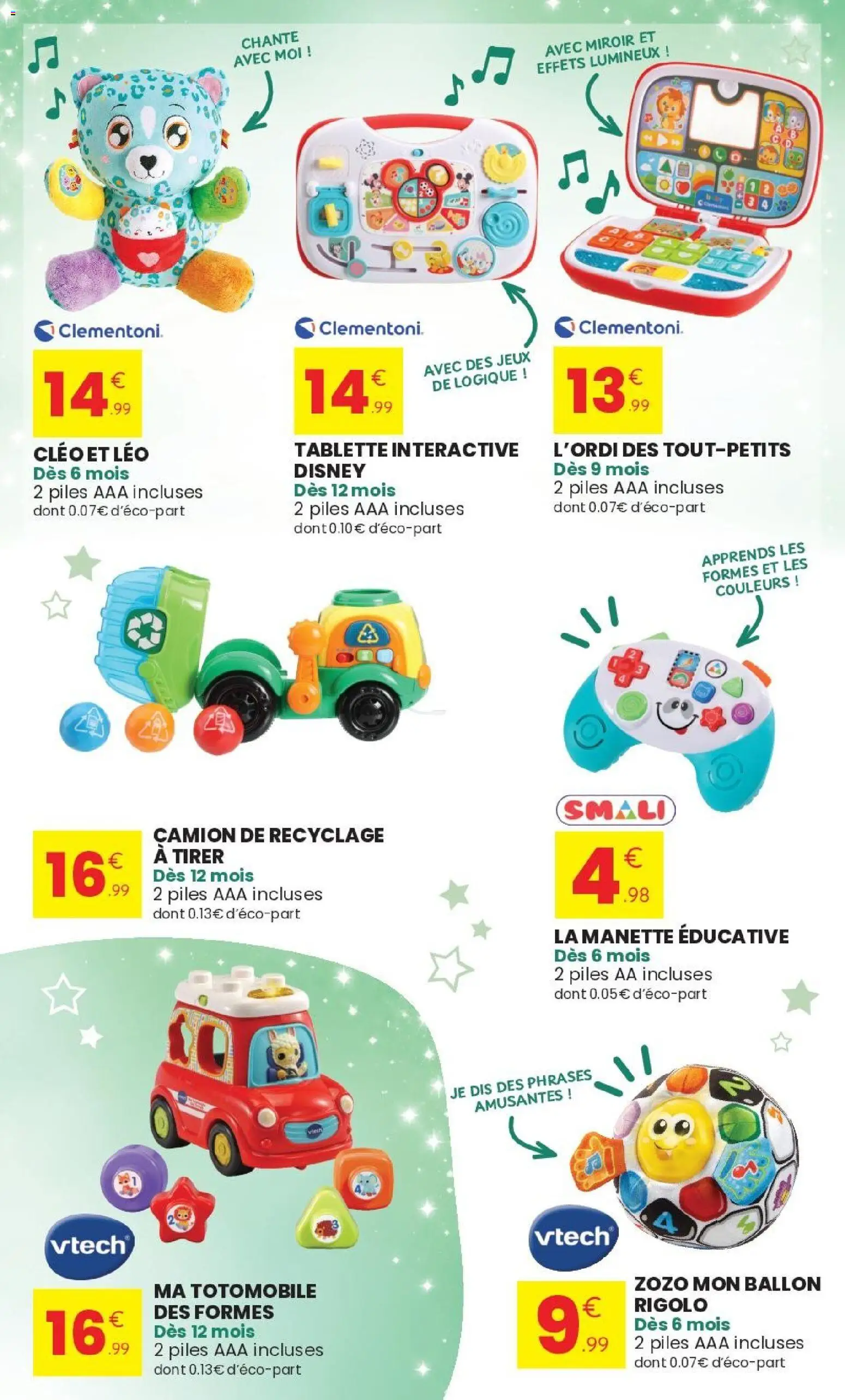 {H1} | Page: 10 | Produits: Piles AA, Ballon, Miroir, Piles