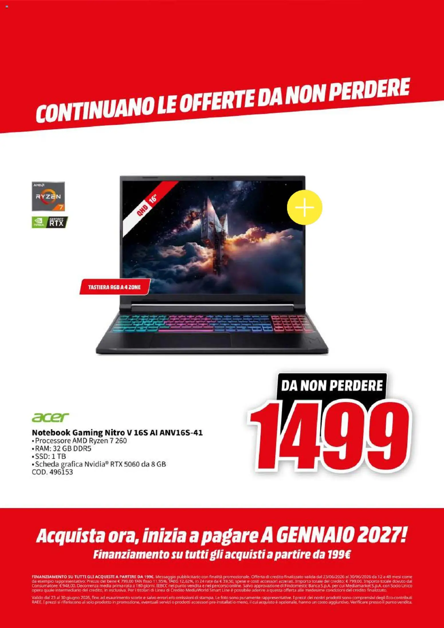 Volantino Media World del 23/06/2026 | Pagina: 14 | Prodotti: Notebook, Tastiera