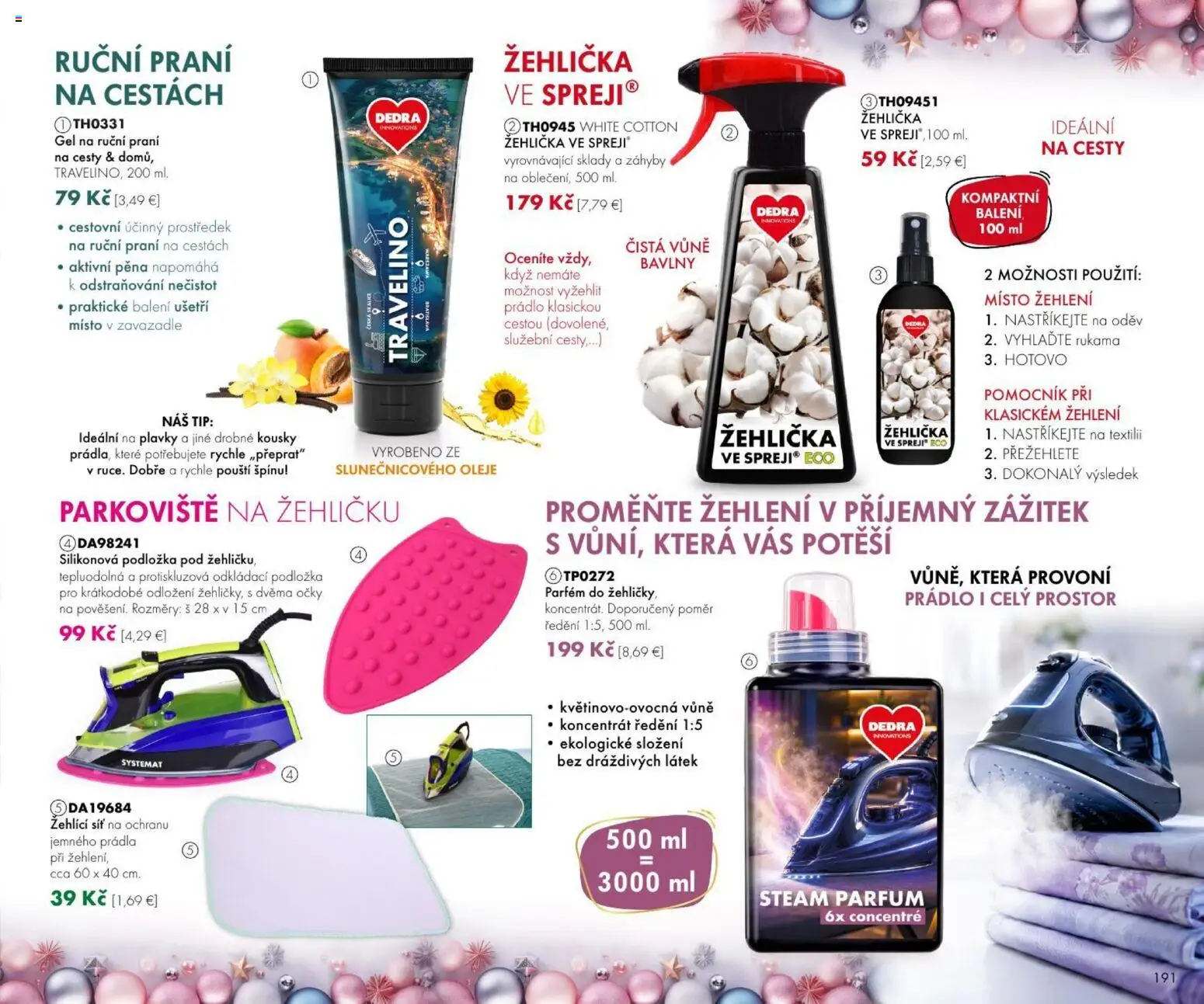 Nové Dedra akcie – leták je platný od 23.10.2026 | Strana: 91 | Produkty: Žehlička, Parfém, Plavky