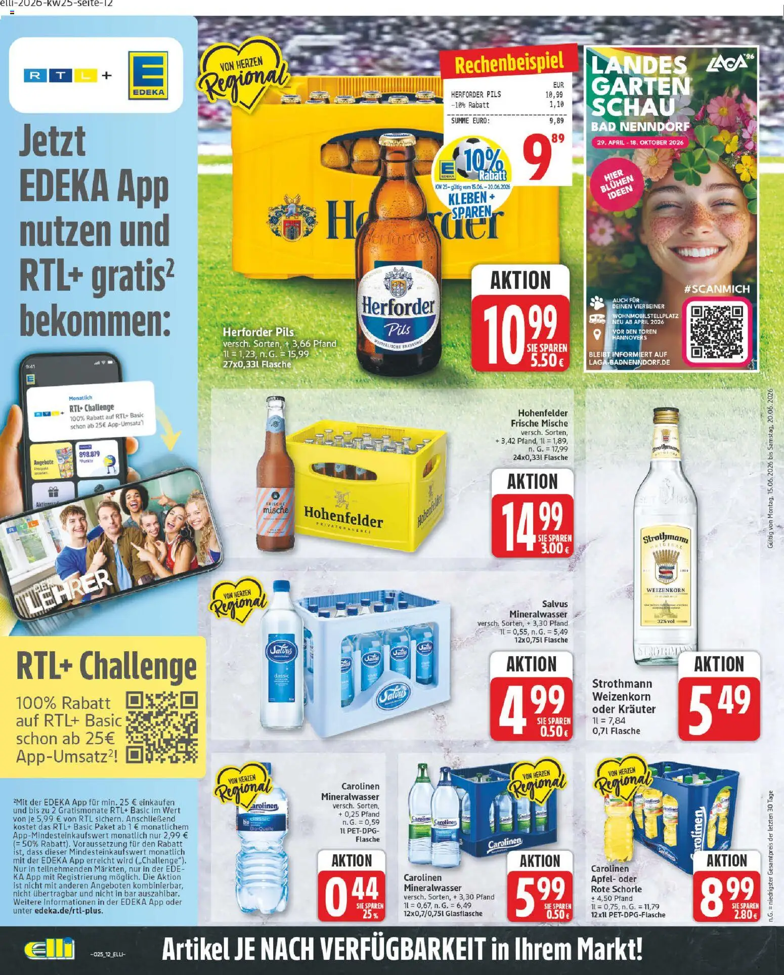 Elli Markt Prospekt – gültig ab 15.06.2026 | Seite: 16 | Produkte: Bad, Pils, Äpfel, Mineralwasser