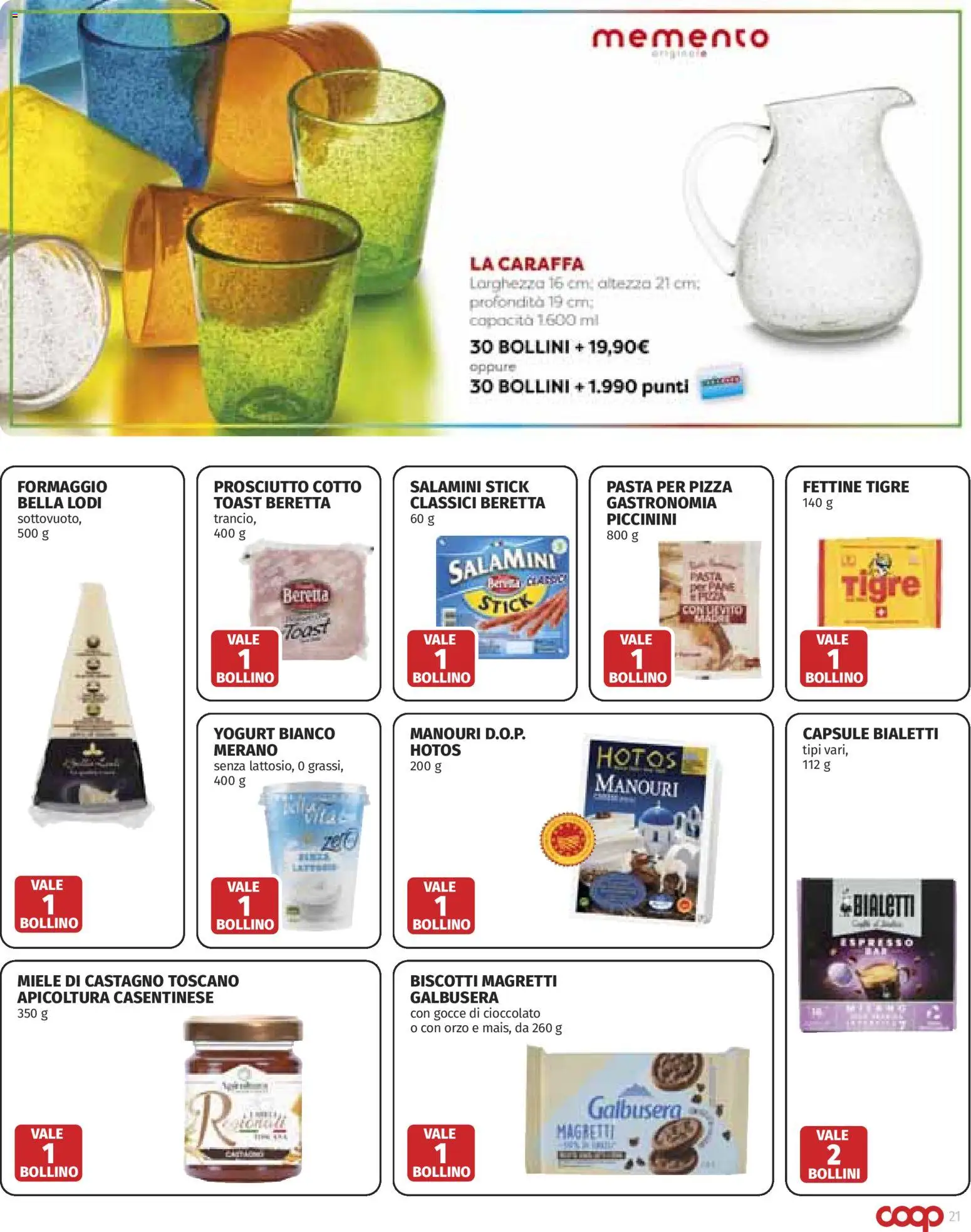 Volantino COOP del 22.05.2026 | Pagina: 21 | Prodotti: Caraffa, Prosciutto Cotto, Yogurt, Pizza