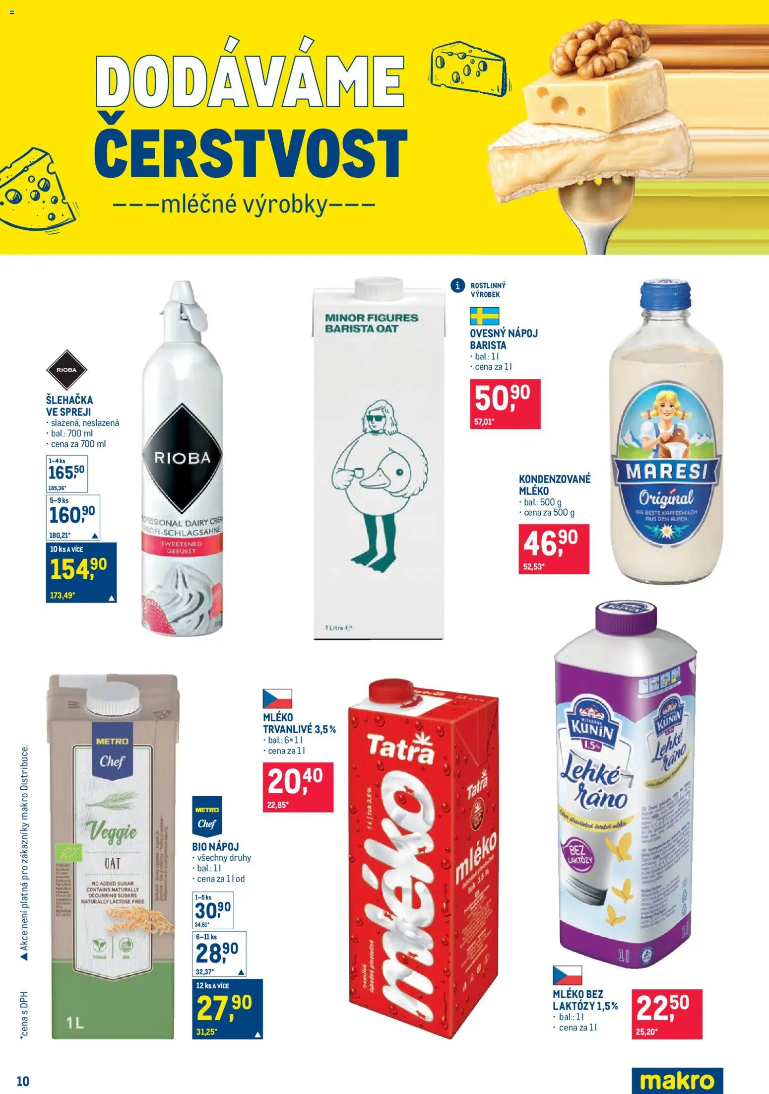 Makro leták - Pro milovníky jídla od 20.05.2026 | Strana: 10 | Produkty: Veggie, Mléko, Mléko bez laktózy, Šlehačka