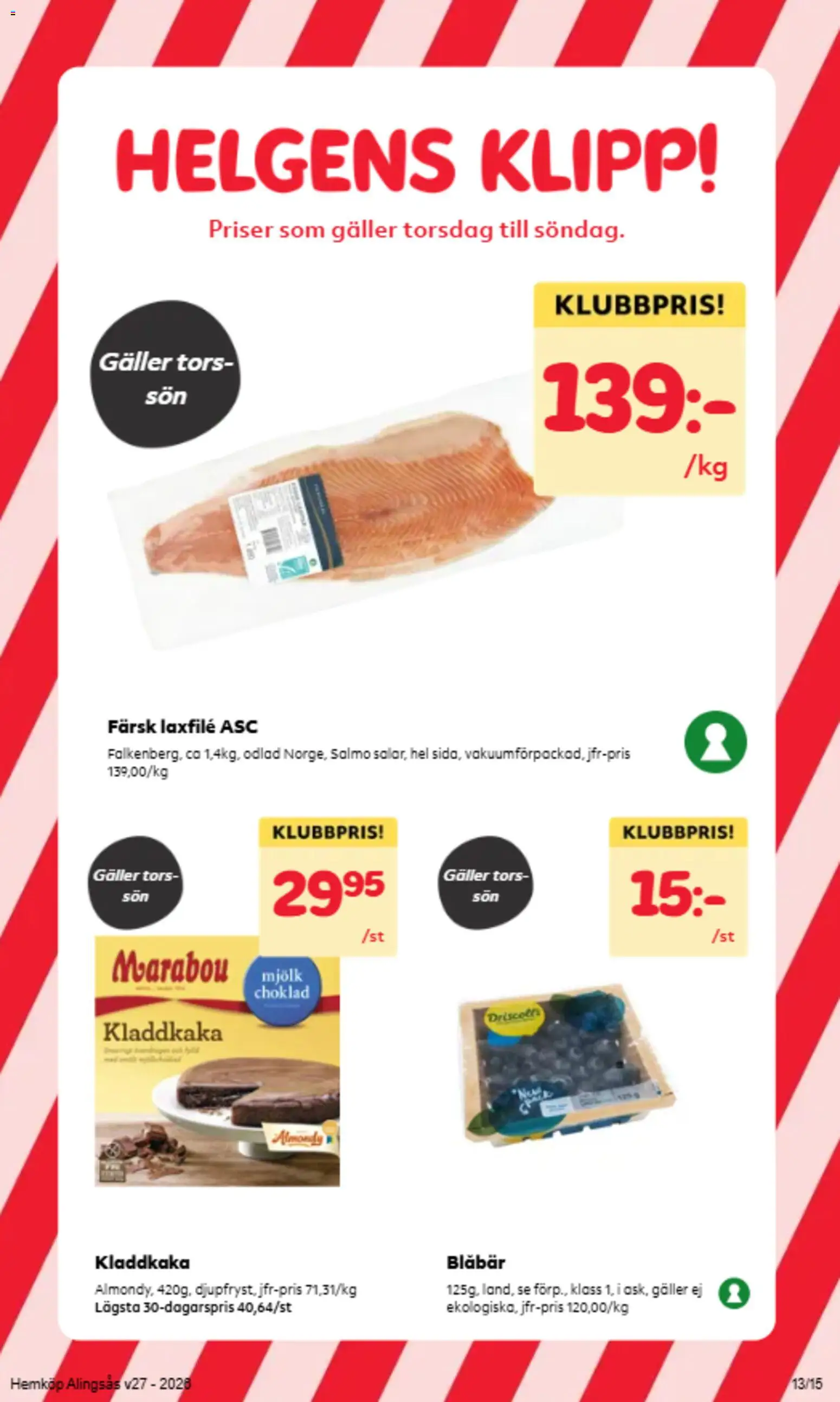 Hemköp reklamblad aktuell från 29/06/2026 | Sida: 10 | Produkter: Galler, Kladdkaka, Choklad, Blåbär