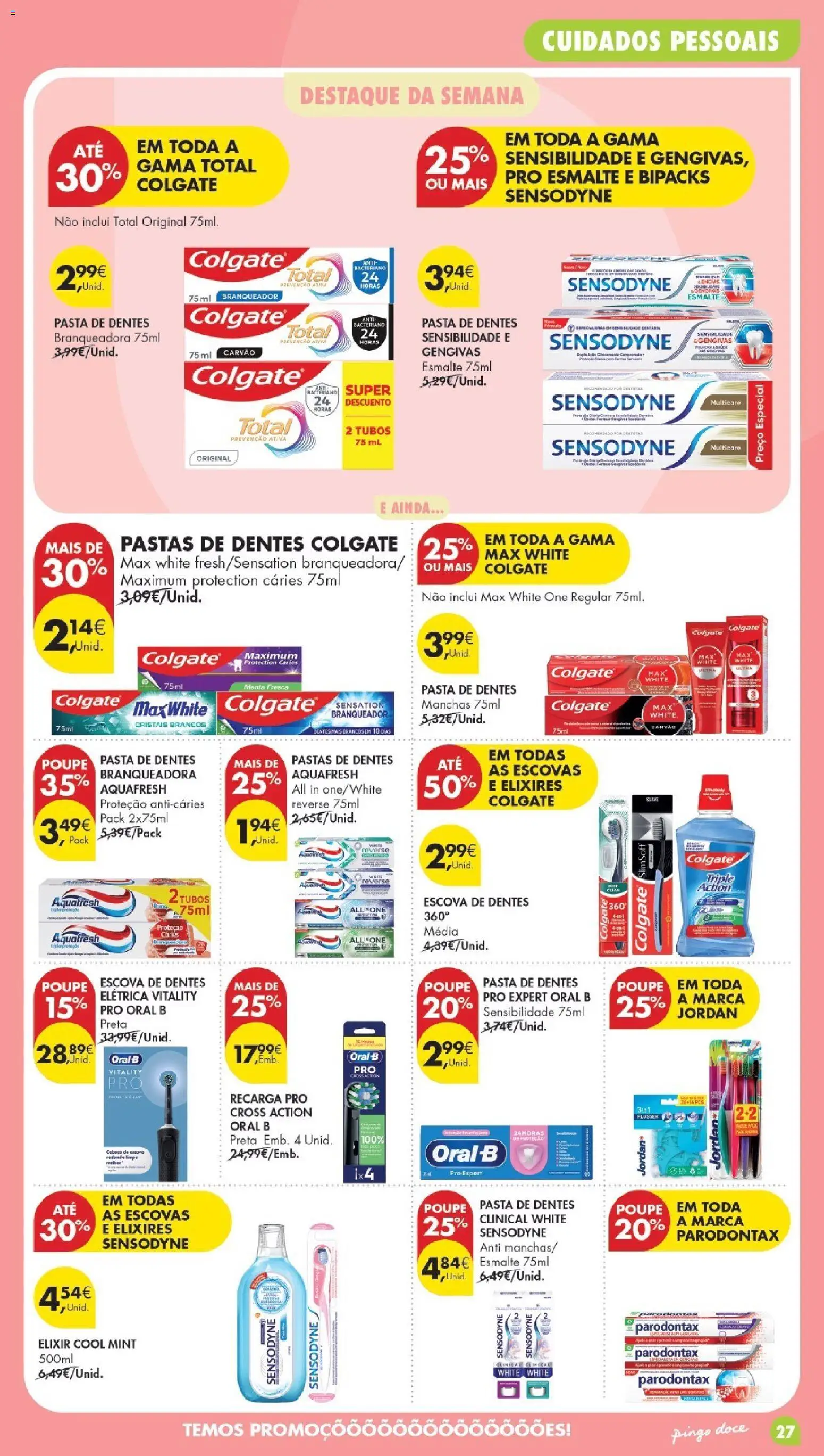 Pingo Doce Folheto Poupe Este Fim de Semana │ válido de 13/10/2026 | Página: 27 | Produtos: Pasta de dentes, Escova de dentes