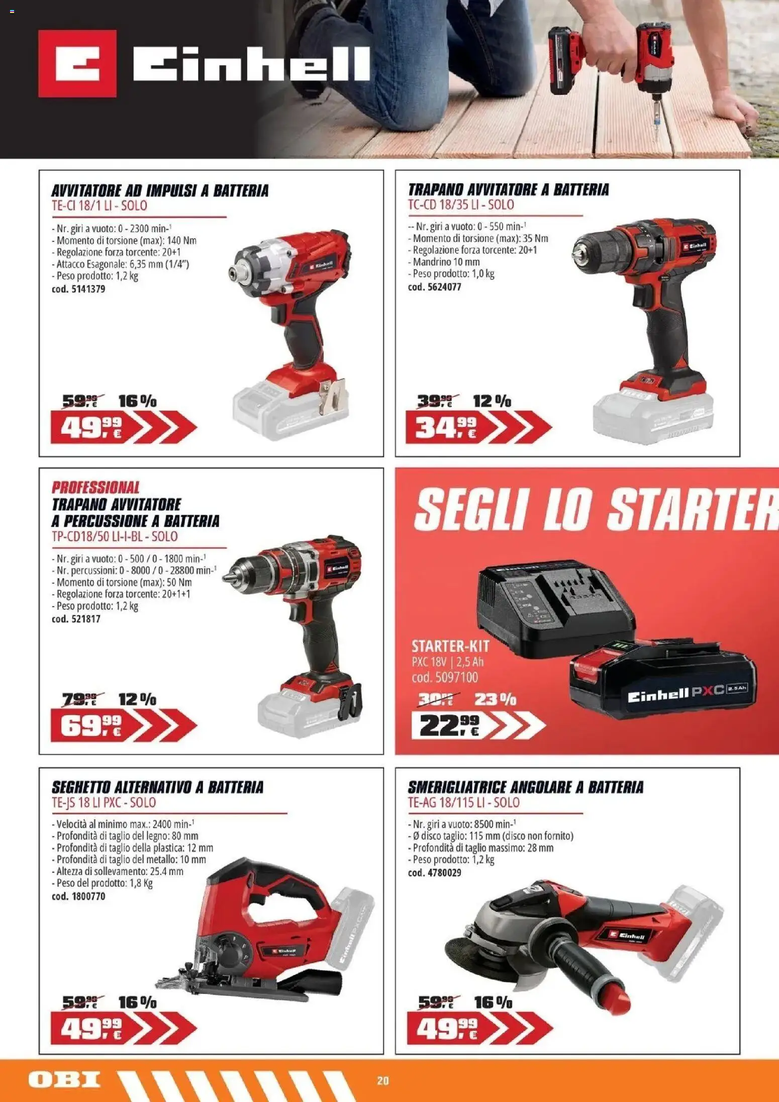 Nuovo OBI volantino attuale dal 15/10/2026 > offerte anteprima 🛍️ | Pagina: 20 | Prodotti: Avvitatore, Taglio, Disco, Batteria