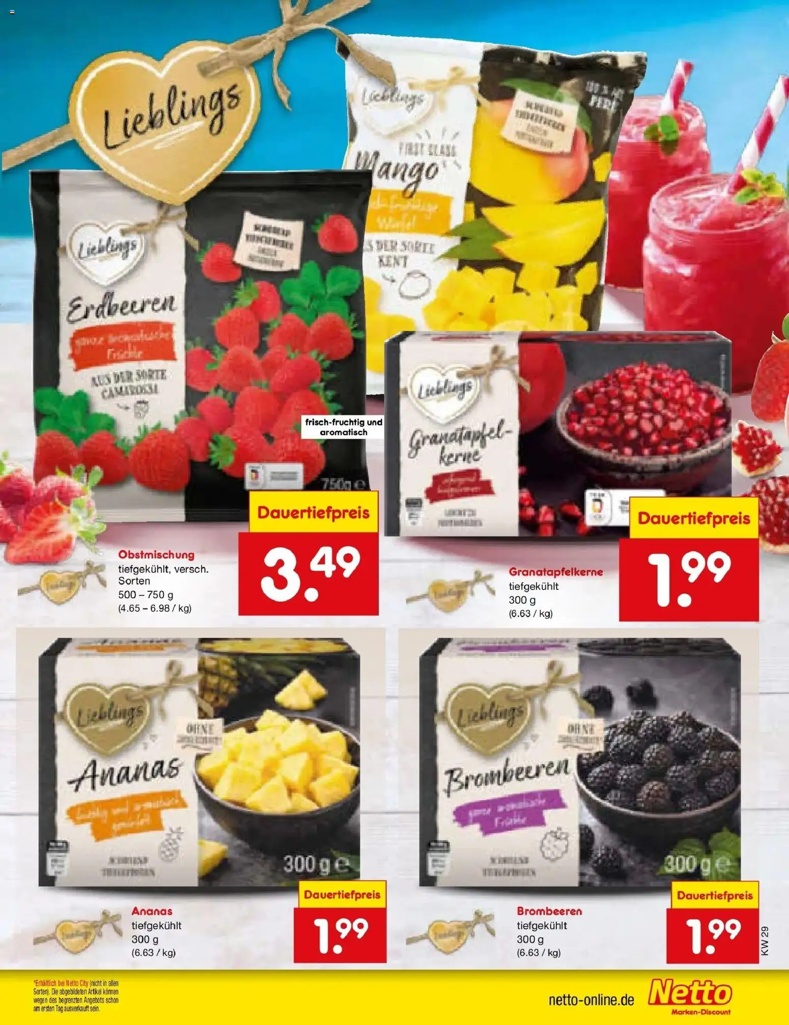 Netto Marken-Discount Prospekt Buttenwiesen – gültig ab 13.07.2026 | Seite: 23 | Produkte: Granatapfel, Ananas, Mango, Erdbeeren