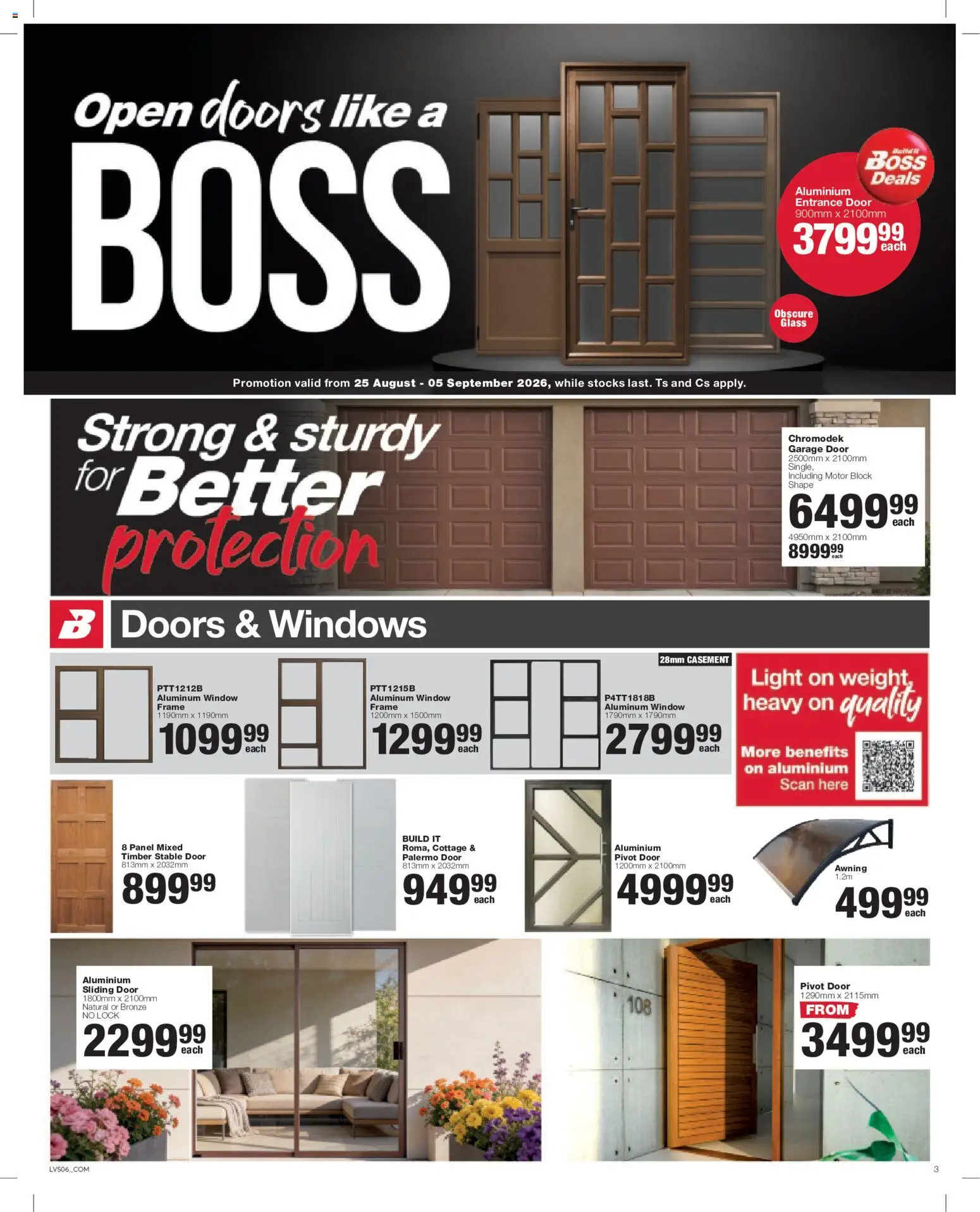 New Build It catalogue – valid from 25/08/2026 | Page: 3 | Products: Frame, Stable door, Lock, Light