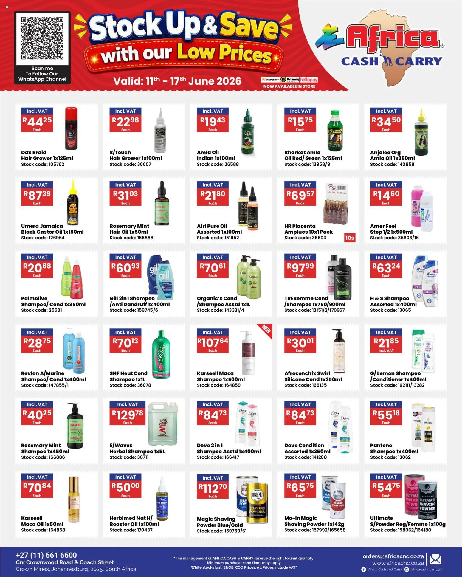 New Africa Cash & Carry catalogue – valid from 11.06.2026 | Page: 2 | Products: Oil, Shampoo, Silicone, Lemon