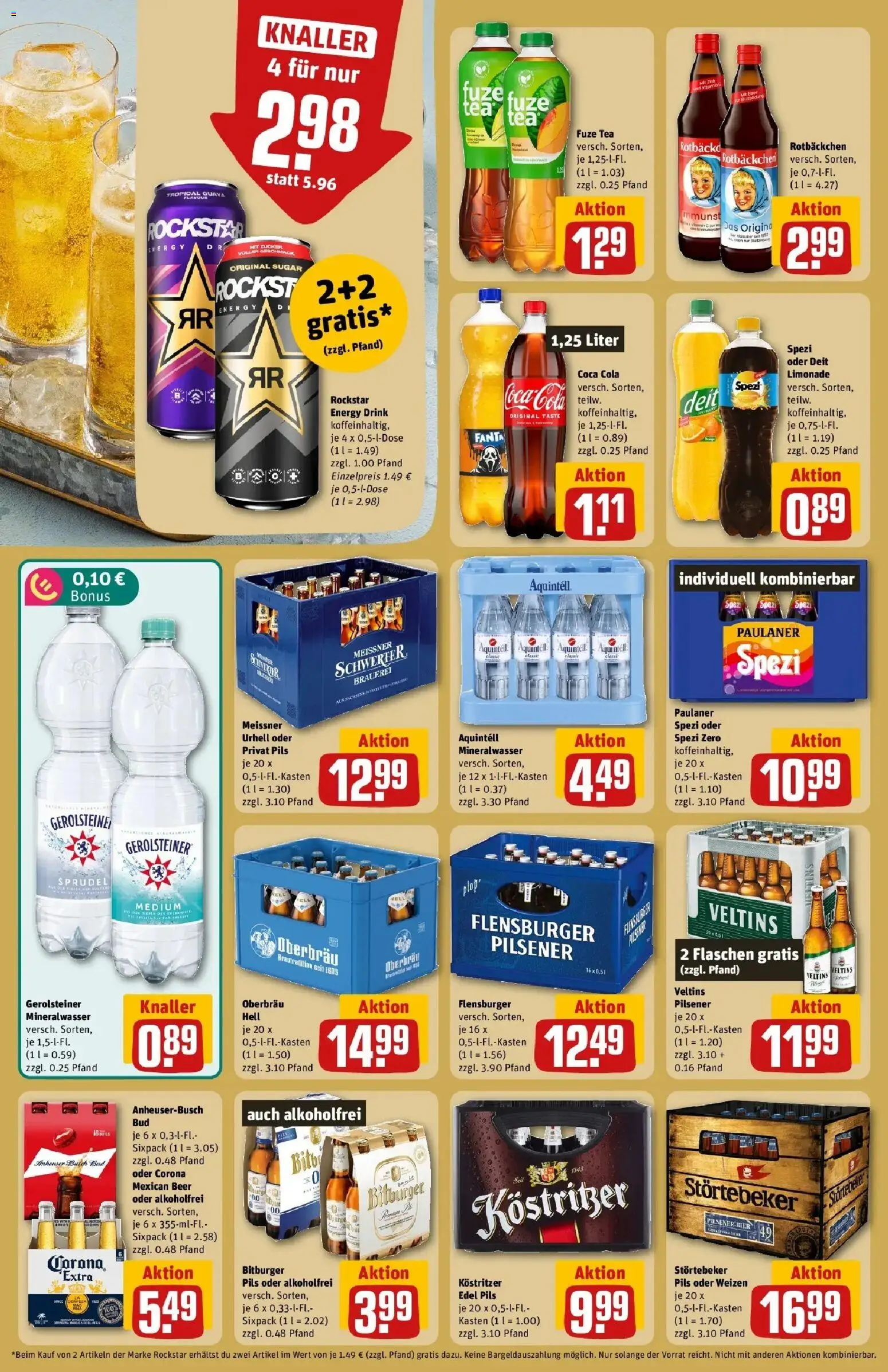 REWE Prospekt ab 07.09.2026 zum Blättern » Angebote | Seite: 22 | Produkte: Coca cola, Rockstar, Limonade, Veltins