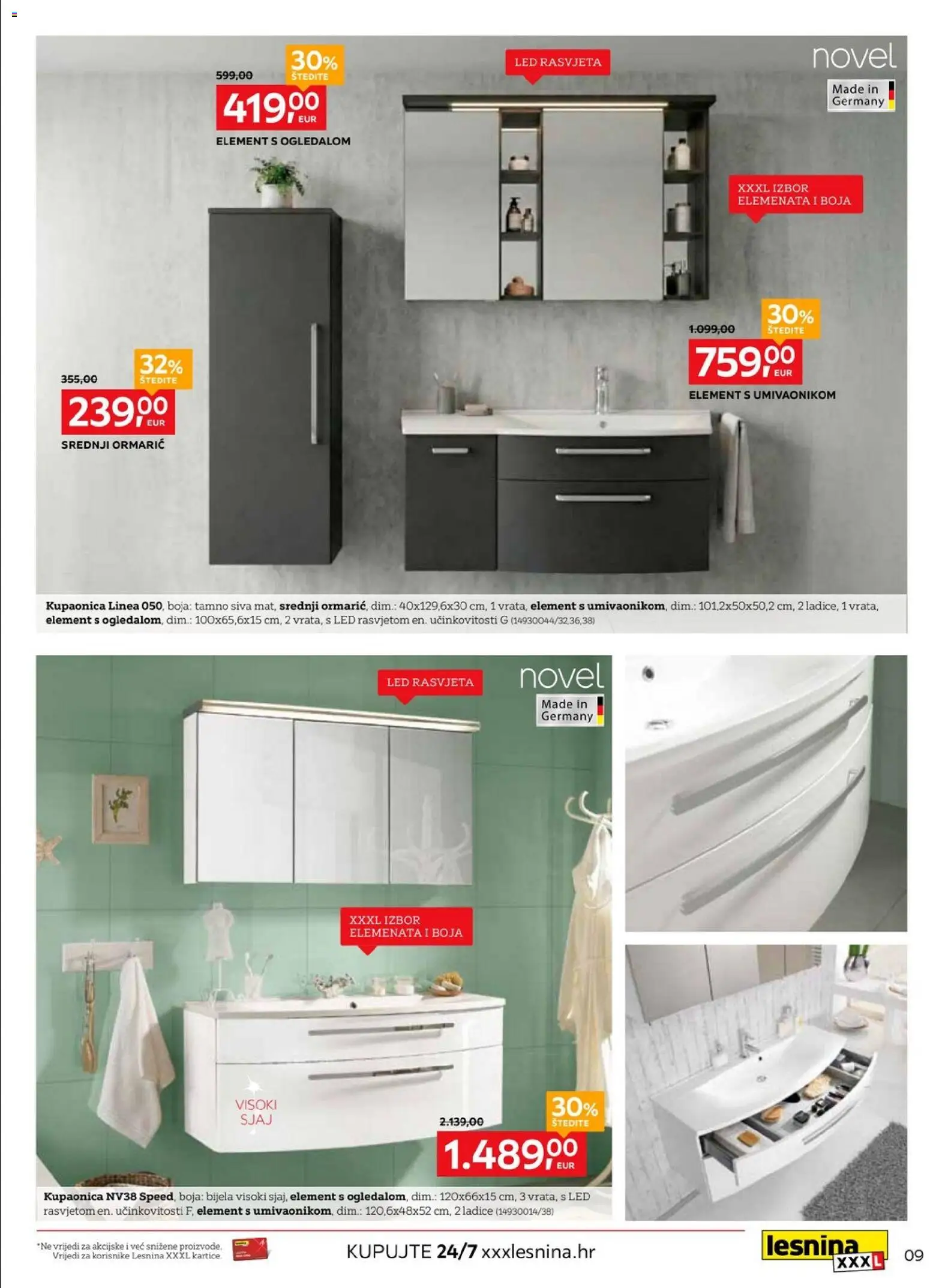 Lesnina katalog | vrijedi od 10.09.2026 | Stranica: 9 | Proizvodi: Kupaonica, Rasvjeta, Ladice, Led