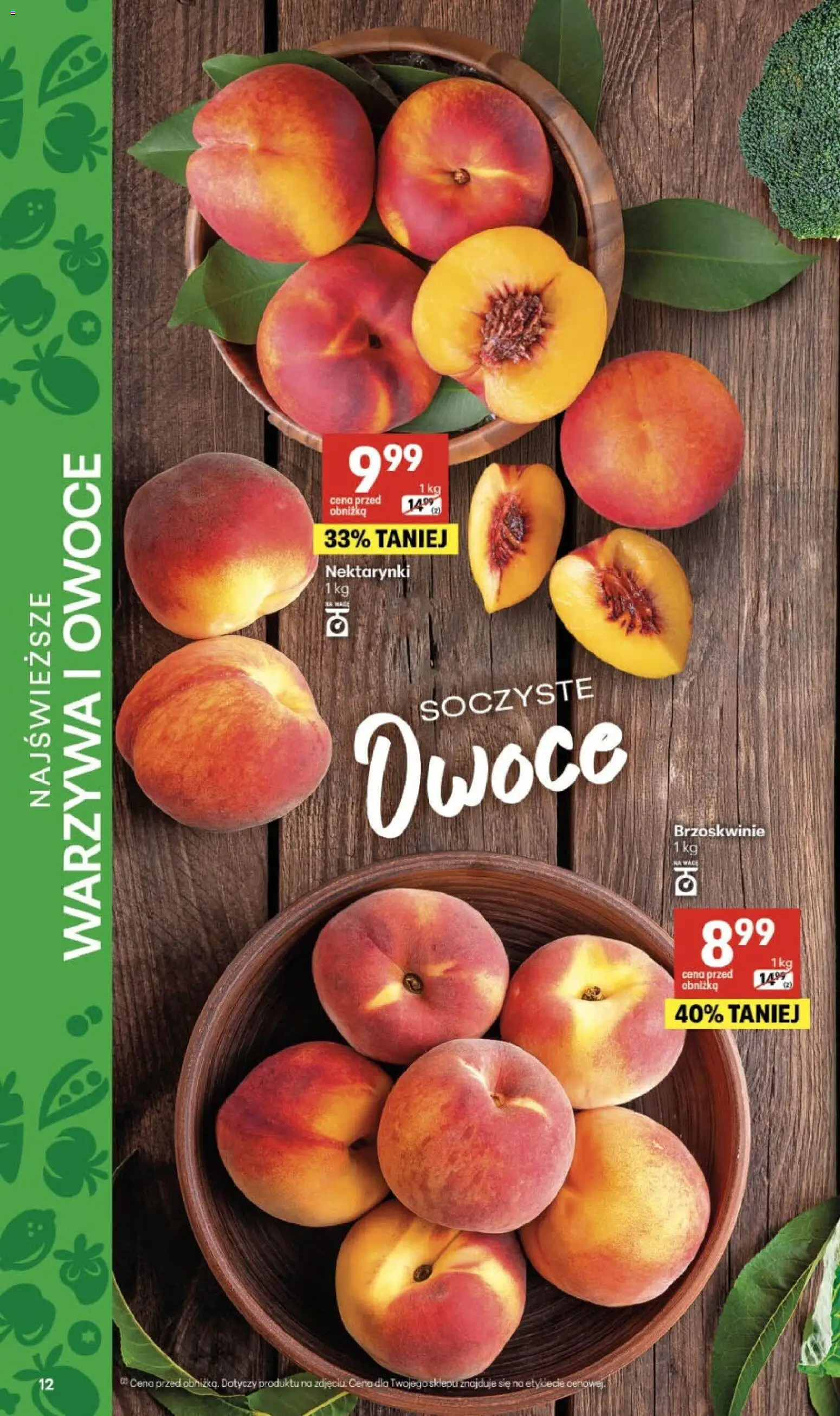 Delikatesy Centrum gazetka od 18.06.2026 | Strona: 12 | Produkty: Brzoskwinie, Warzywa, Owoce