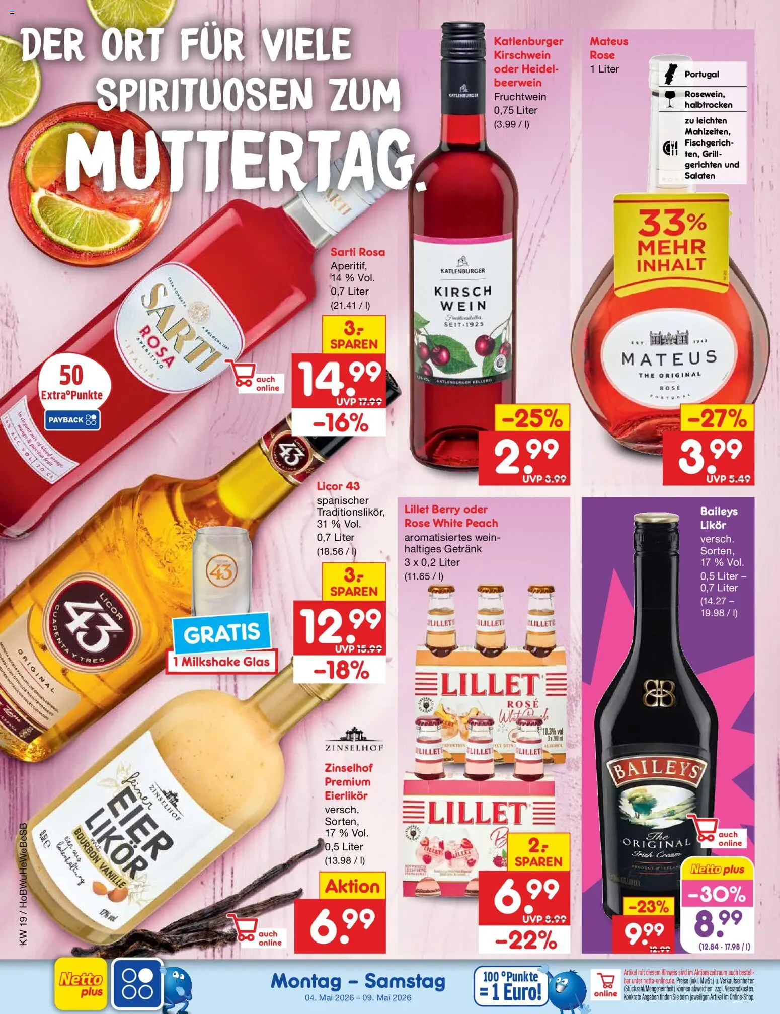Netto Marken-Discount Super wochenende – gültig ab 07.05.2026 | Seite: 47 | Produkte: Eier, Baileys, Wein, Bourbon