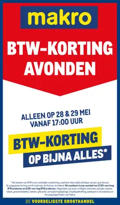 Makro folder - BTW-korting avonden - Voorbeeld van een folder van Makro, geldig van 28.05.2026
