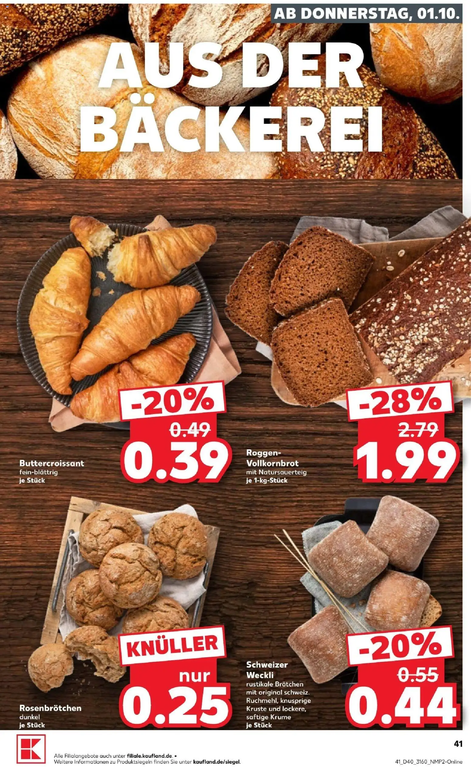 Kaufland Prospekt Berlin – gültig ab 01.10.2026 | Seite: 45 | Produkte: Bäckerei, Vollkornbrot