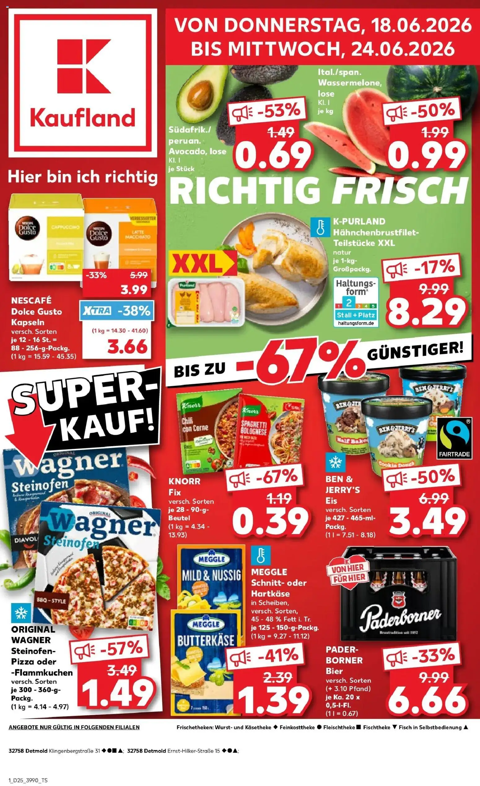 Kaufland Prospekt Detmold – gültig ab 14.06.2026 | Seite: 10 | Produkte: Knorr fix, Knorr, Ben & Jerry's, Wurst