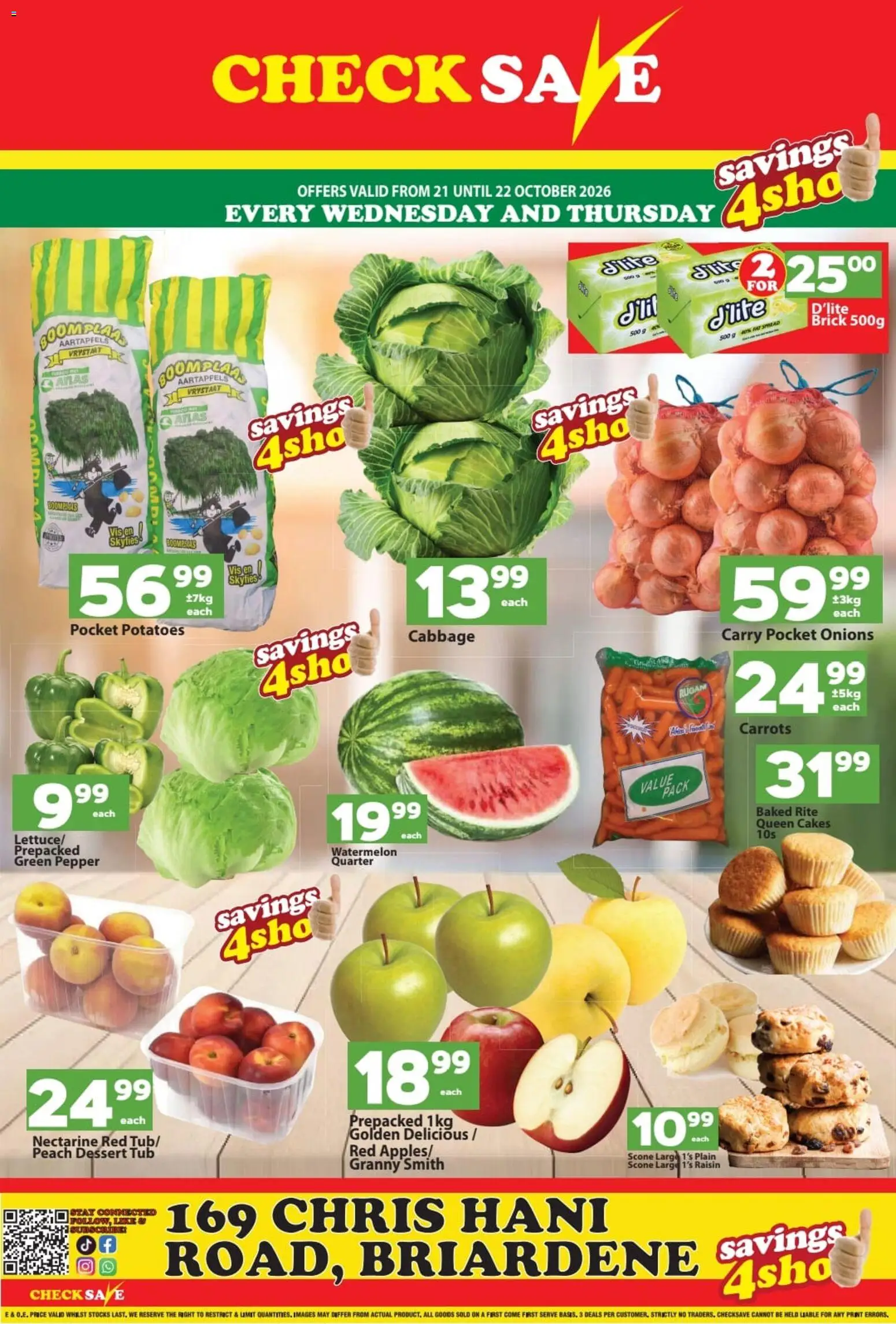 New Check Save catalogue – valid from 21/10/2026 | Page: 2 | Products: Potatoes, Onions, Fat spread, Pepper