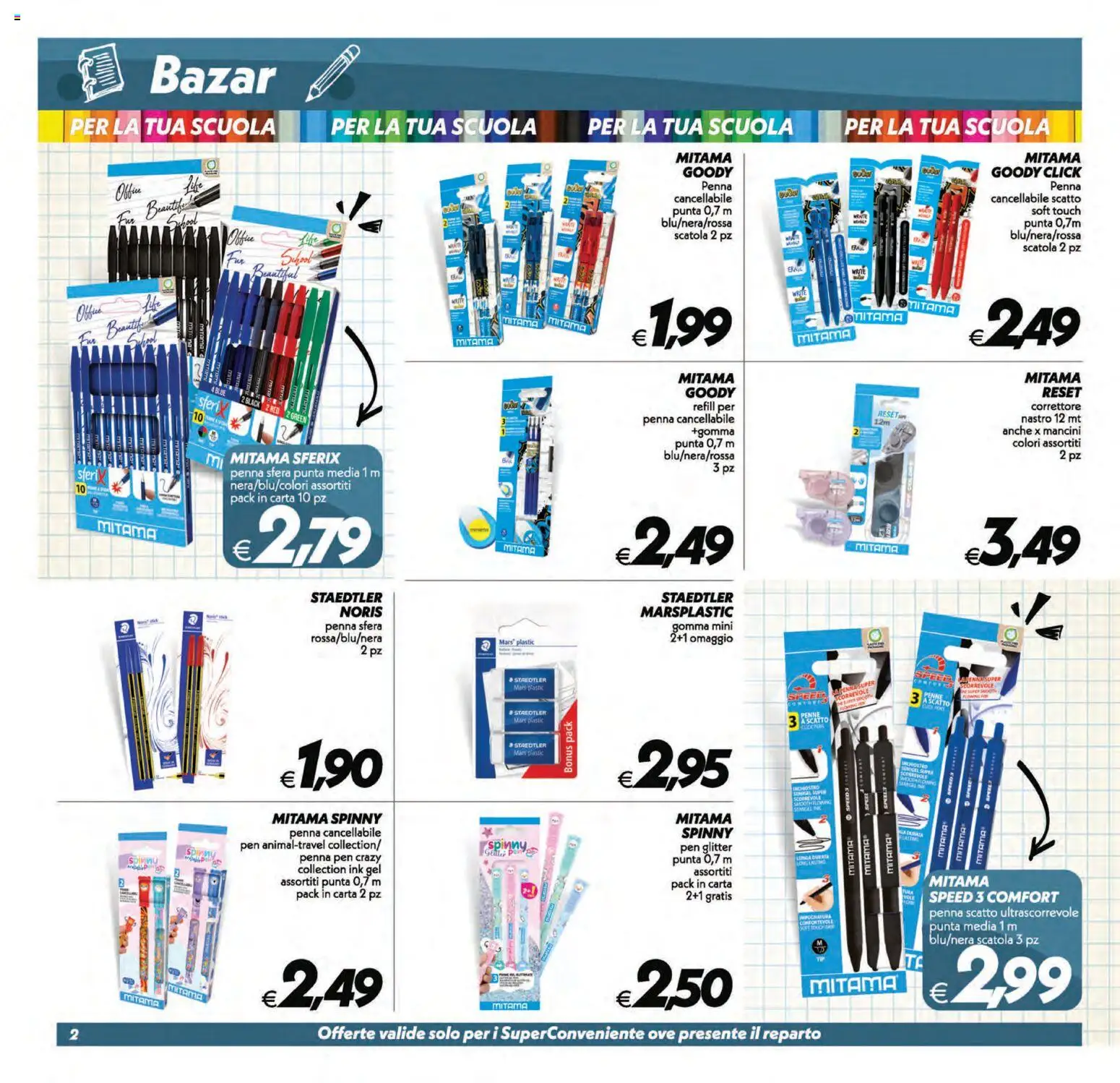 Volantino SuperConveniente del 01/09/2026 | Pagina: 27 | Prodotti: Penne, Scatola, Correttore