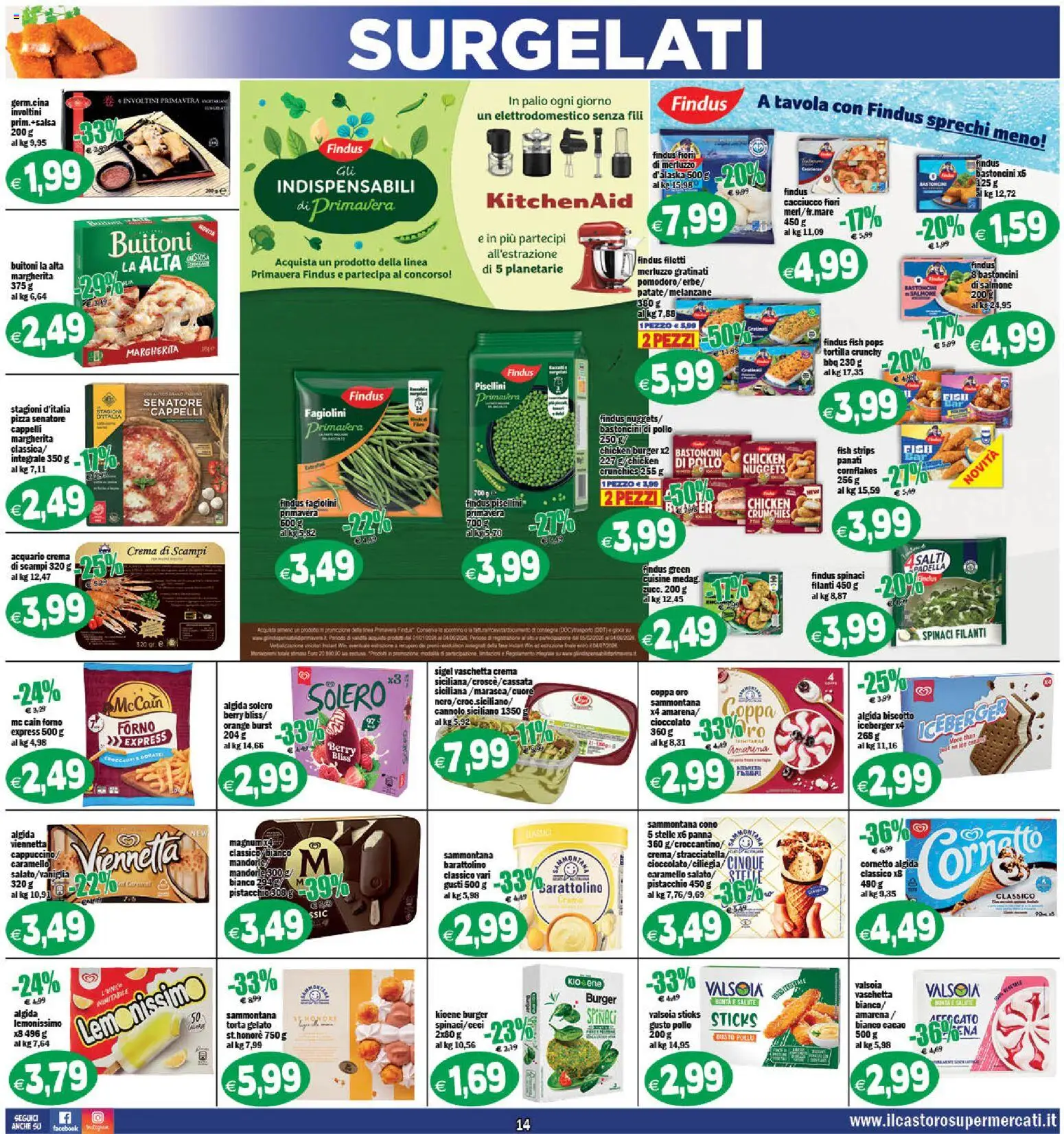 Volantino Il Castoro del 29.04.2026 | Pagina: 14 | Prodotti: Salmone, Gelato, Nuggets, Amarena
