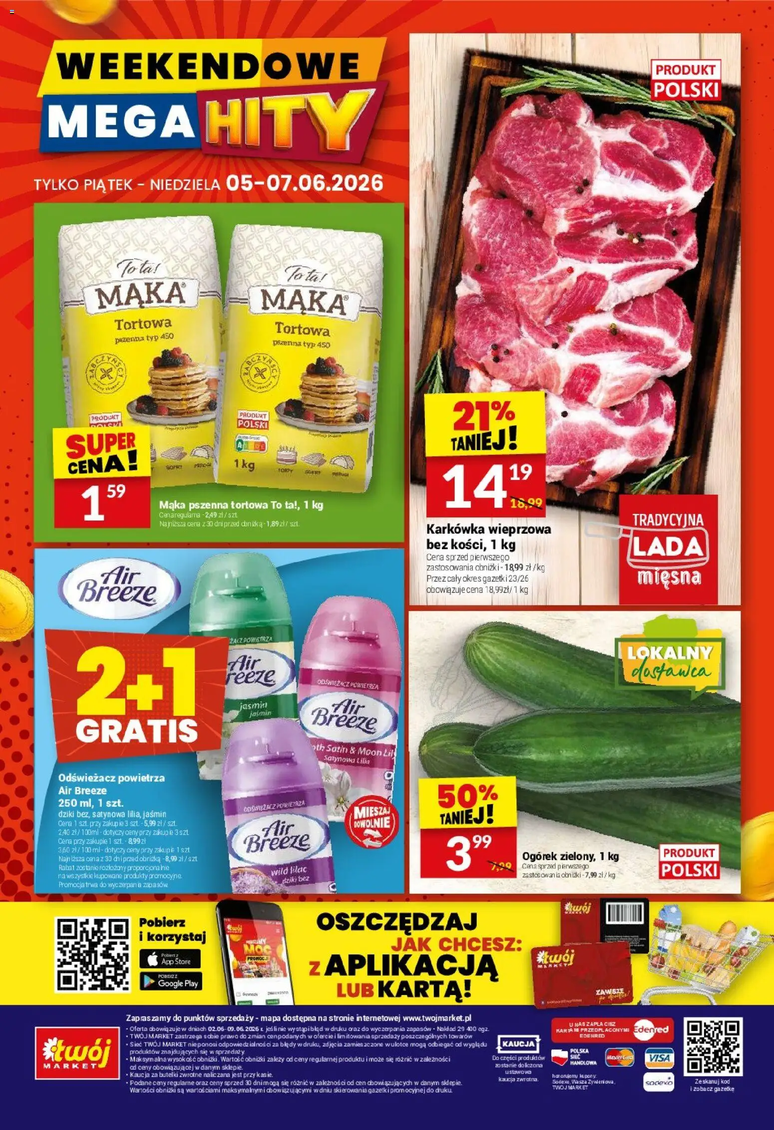 Twój Market gazetka od 02.06.2026 | Strona: 40 | Produkty: Odświeżacz, Karta, Karkówka, Karkówka wieprzowa