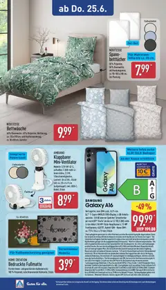 Aldi Ausblick ab 22.06.2026 gültig | Seite: 15 | Produkte: Bettwäsche, Fußmatte, Home creation, Powerbank