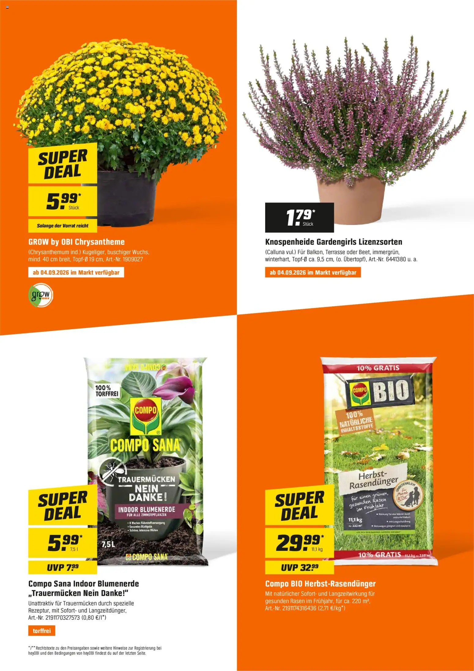Obi Prospekt – gültig ab 01.09.2026 | Seite: 3 | Produkte: Blumenerde