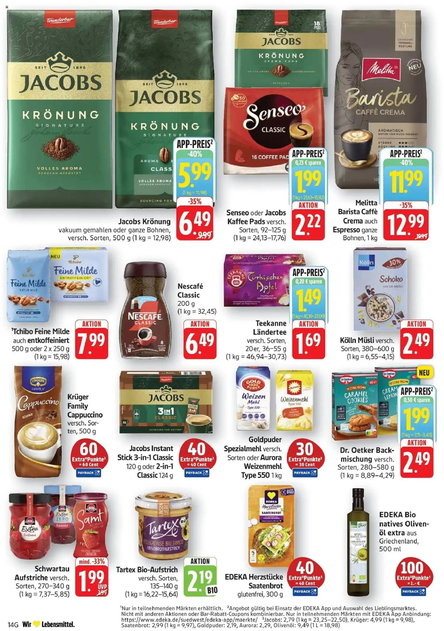 Edeka Prospekt Geislingen (ab 21.09.2026) » Angebote Online | Seite: 14 | Produkte: Musli, Senseo, Nescafe, Öl