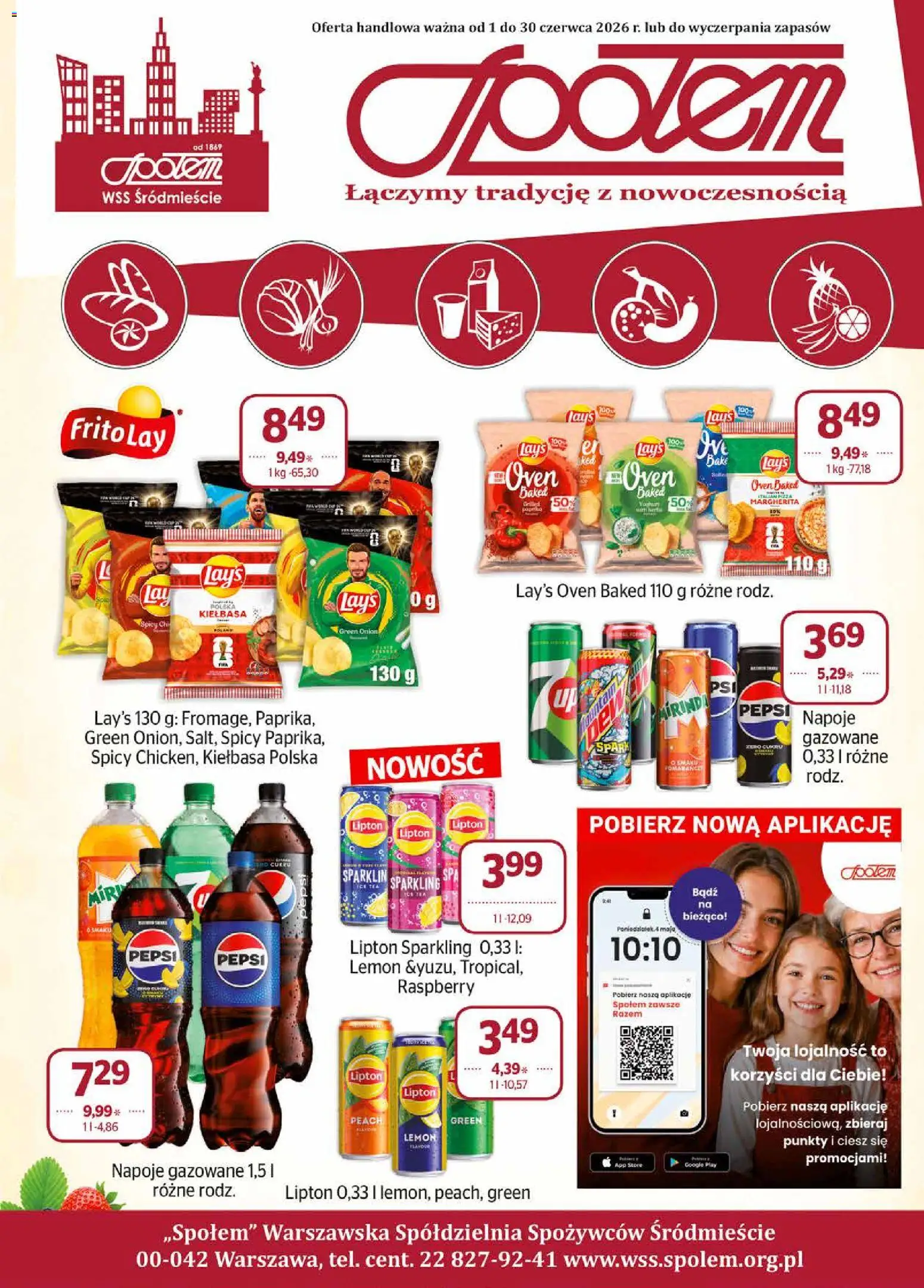 Społem gazetka od 01.06.2026 | Strona: 1 | Produkty: Kiełbasa, Napoje, Pepsi