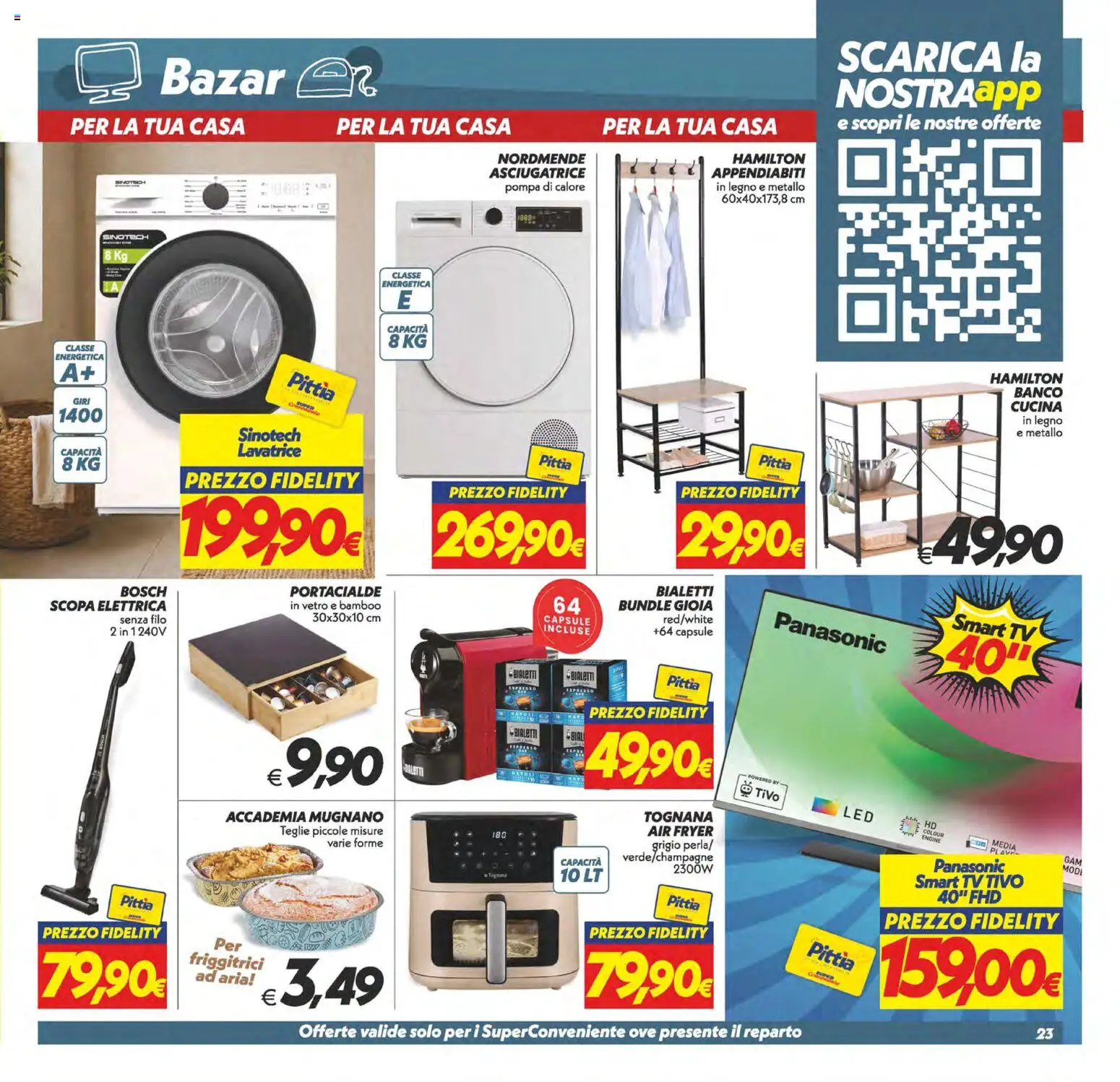 Volantino SuperConveniente del 22/09/2026 | Pagina: 23 | Prodotti: smart TV, Asciugatrice, Scopa, TV