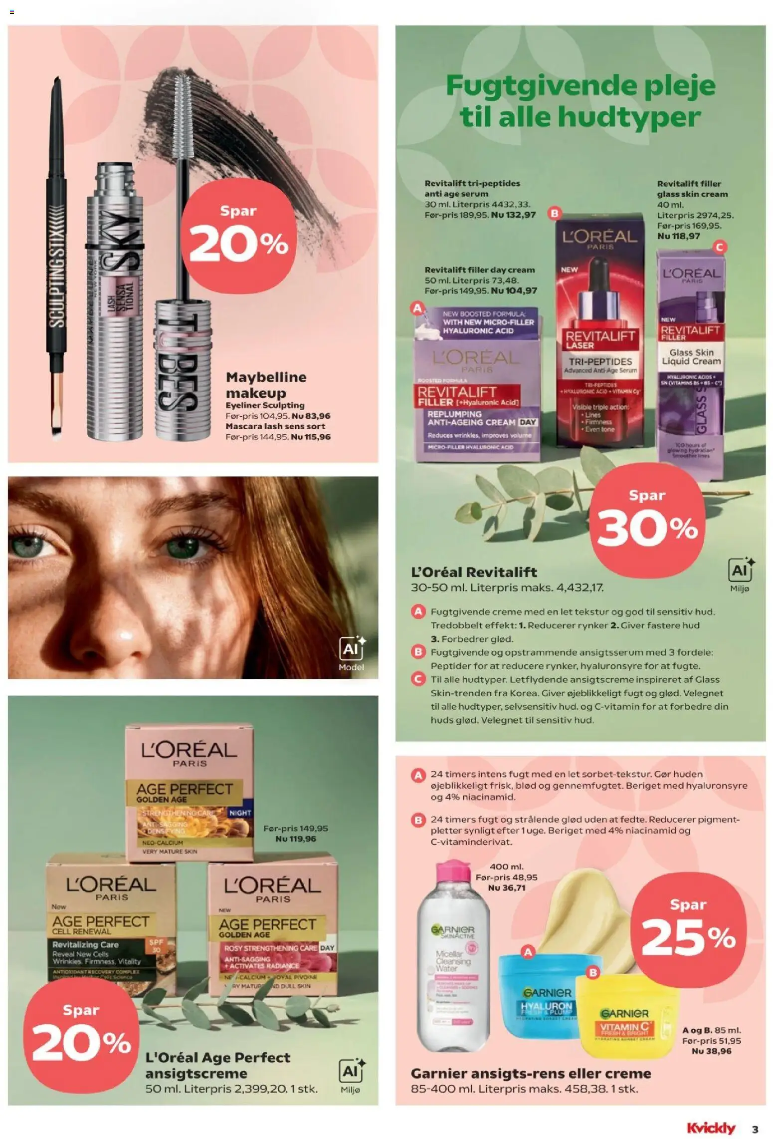 Kvickly tilbudsavis – gyldig fra 09/10/2026 | Side: 3 | Produkter: Makeup, Mascara, Eyeliner, Creme