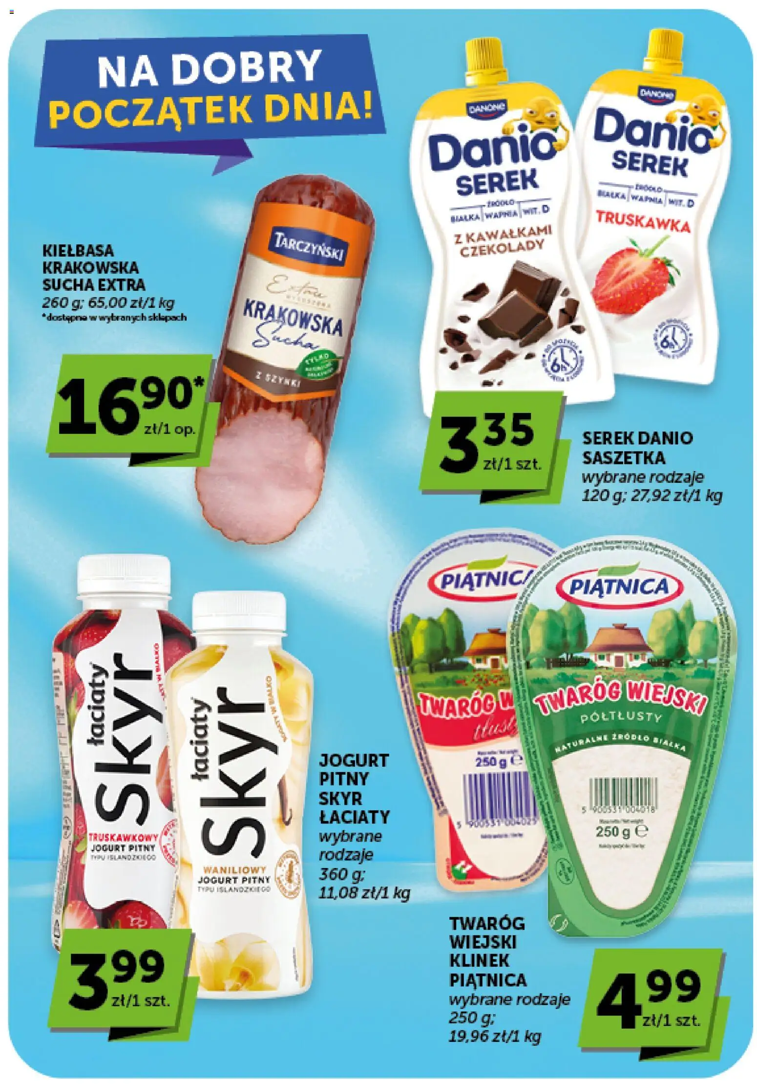 Groszek gazetka - Minimarket od 06.08.2026 | Strona: 13 | Produkty: Kiełbasa, Jogurt pitny, Jogurt, Twaróg