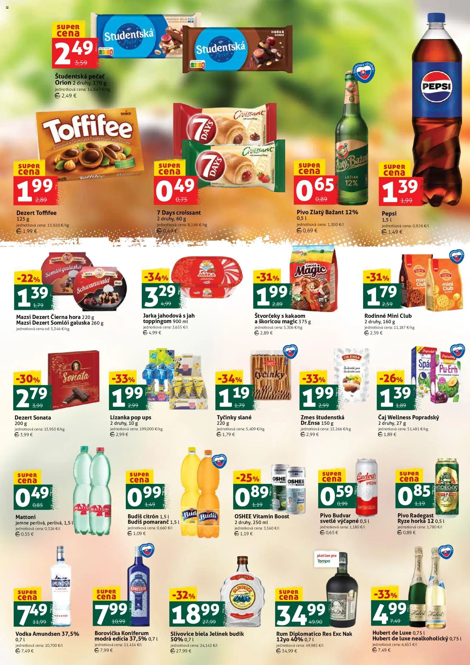 Nové COOP Jednota akcie – leták je platný od 18.09.2026 | Strana: 3 | Produkty: Koniferum, Budvar, Vodka, Pepsi
