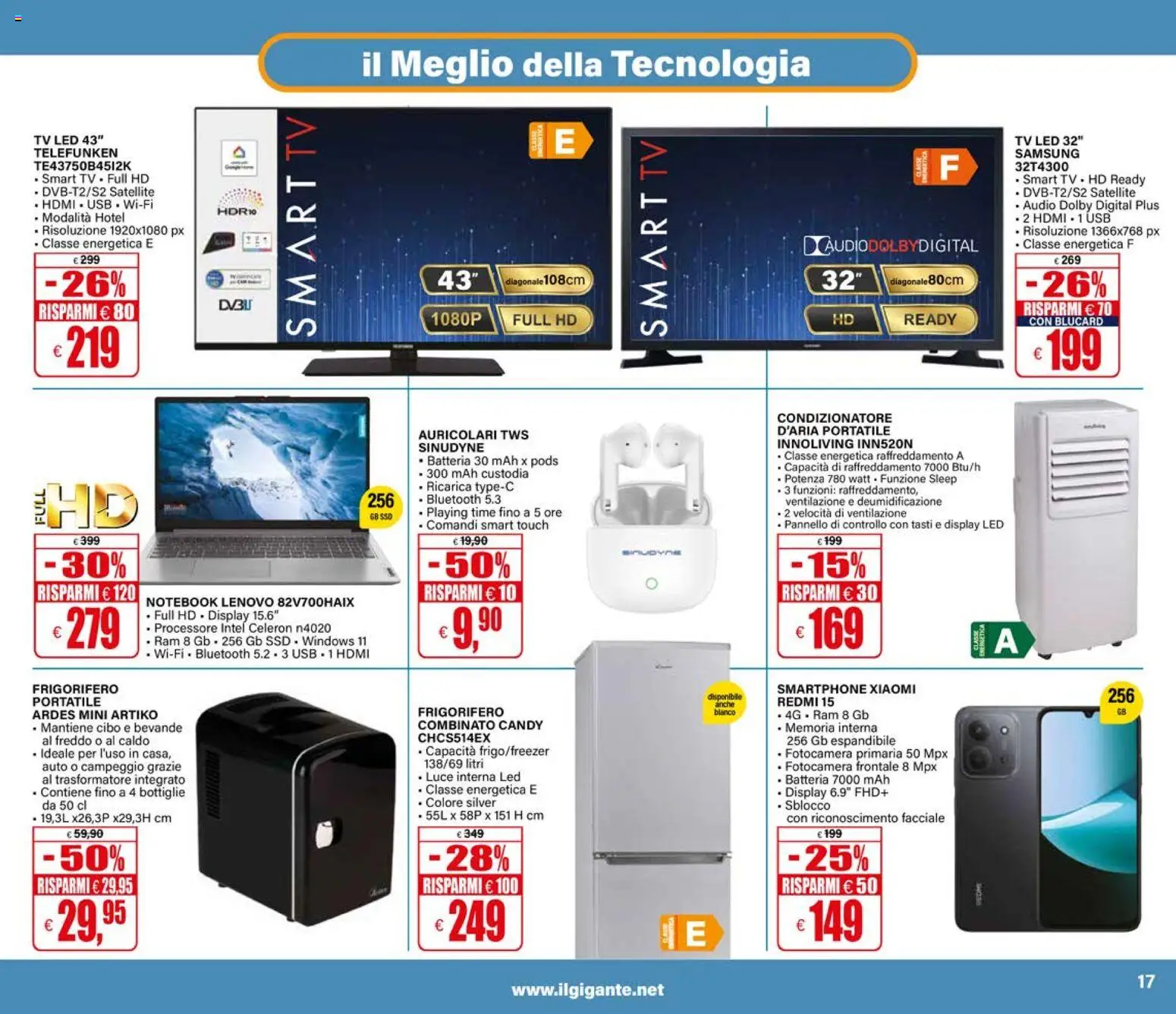 Volantino Il Gigante del 04.06.2026 | Pagina: 17 | Prodotti: Xiaomi, Smartphone, Audio, Samsung