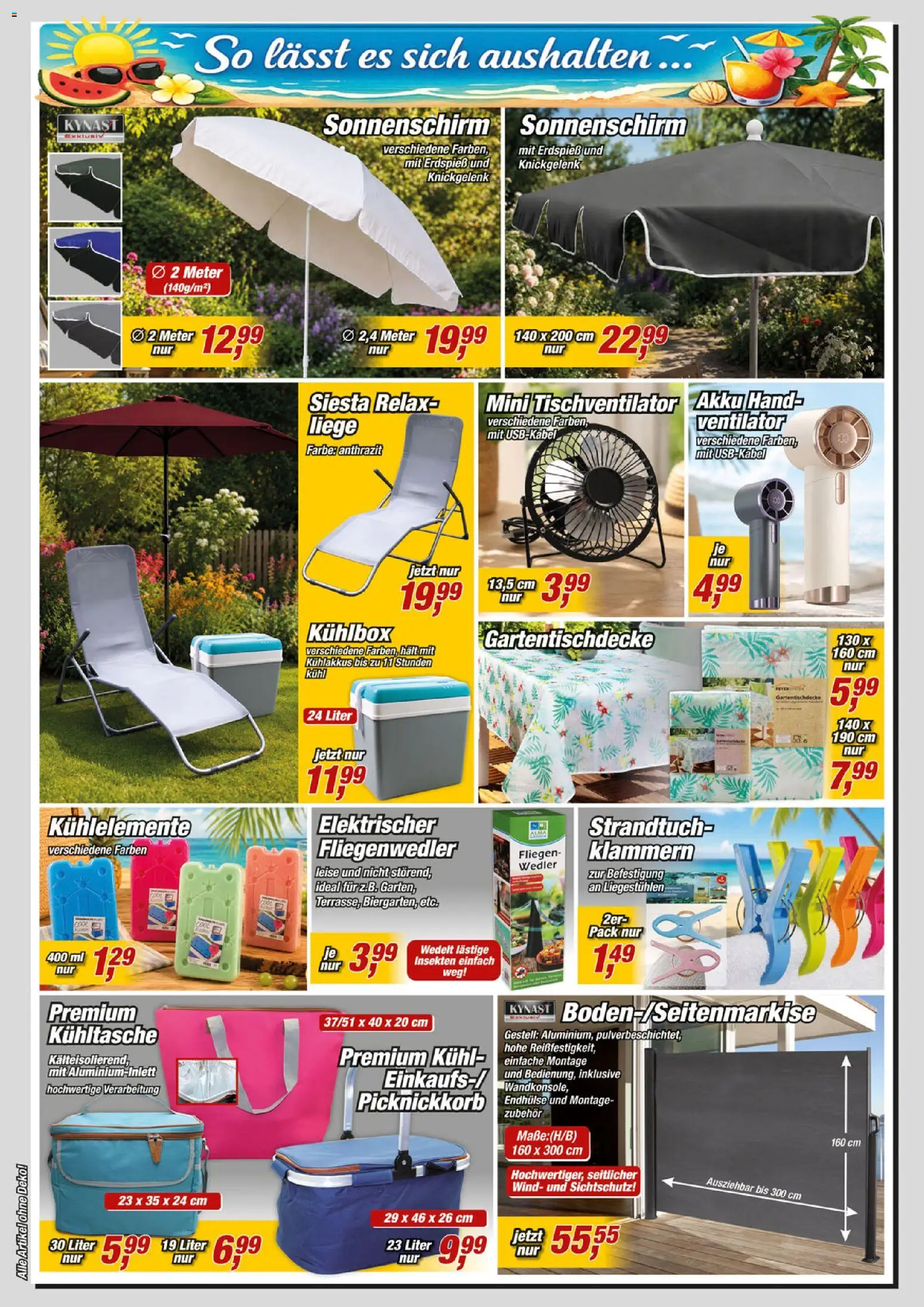 Posten Börse Prospekt – gültig ab 13.06.2026 | Seite: 4 | Produkte: Ventilator, Strandtuch, Liege, Sonnenschirm