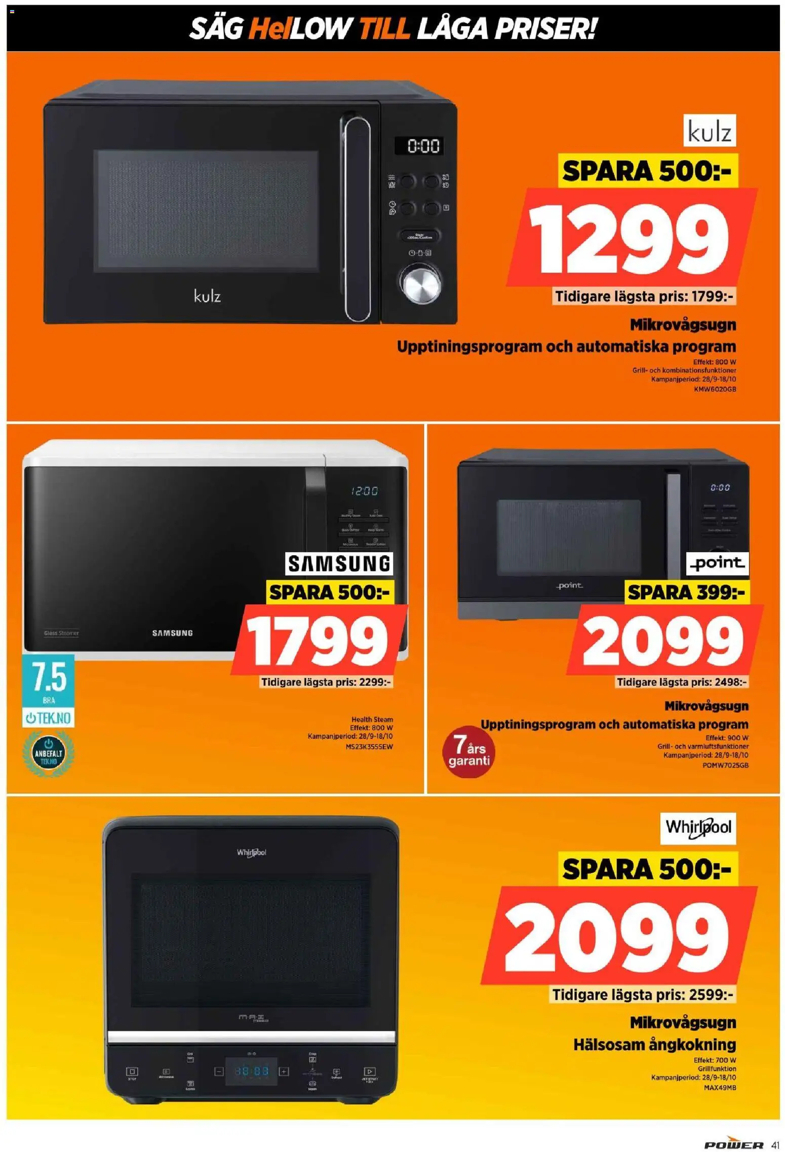 Power reklamblad aktuell från 12/10/2026 | Sida: 41 | Produkter: Grill, Såg, Glass, Mikrovågsugn