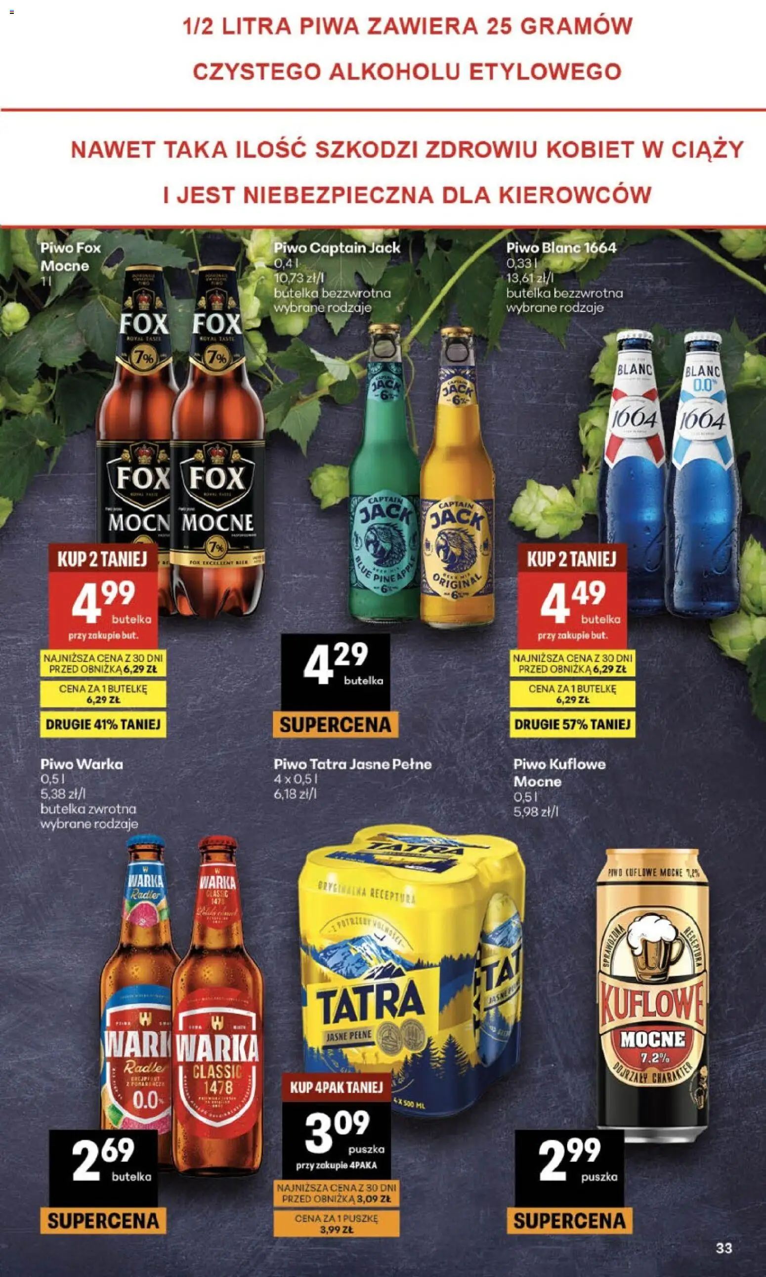 Delikatesy Centrum gazetka - Sklepy Własne od 09.07.2026 | Strona: 33 | Produkty: Warka, Piwo Warka, Piwo