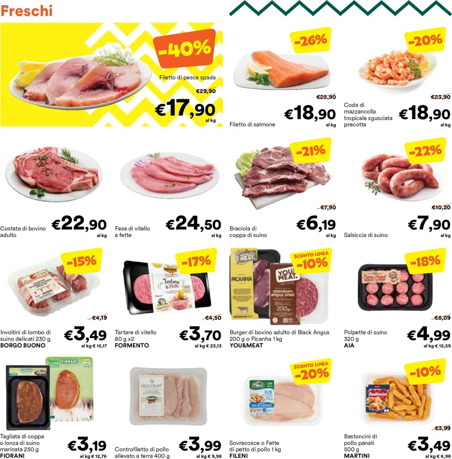 Volantino Unes del 17.06.2026 | Pagina: 12 | Prodotti: Bovino, Pollo, Salmone, Terra