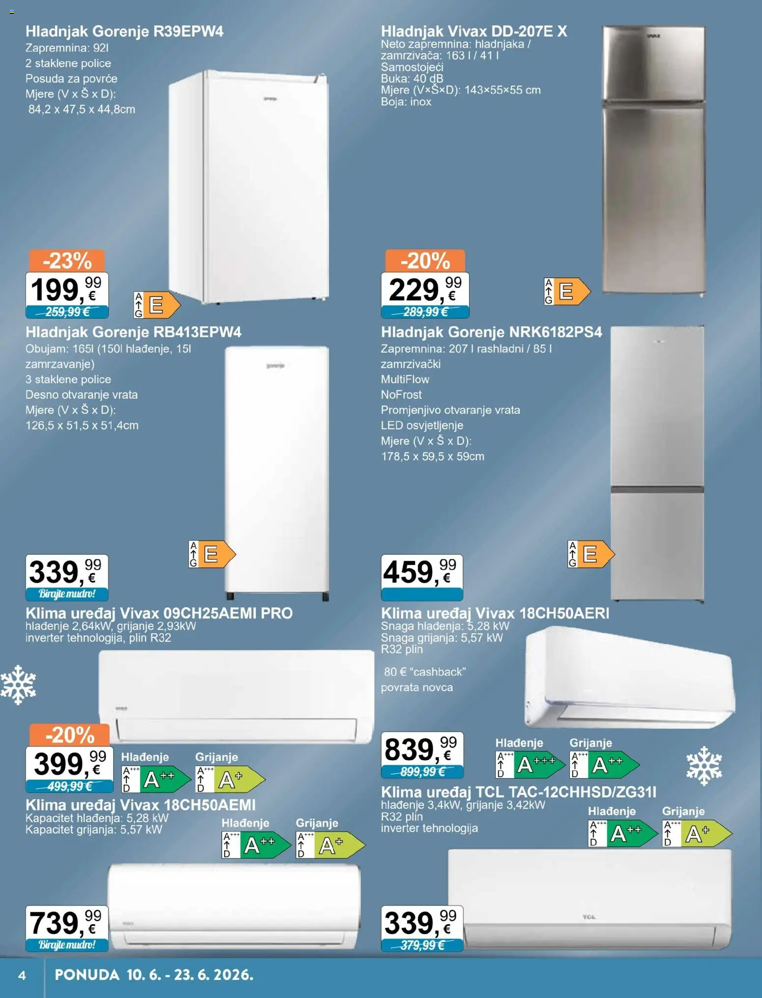 KTC katalog | vrijedi od 10.06.2026 | Stranica: 4 | Proizvodi: Klima uređaj, Vrata, Povrće, Hladnjak