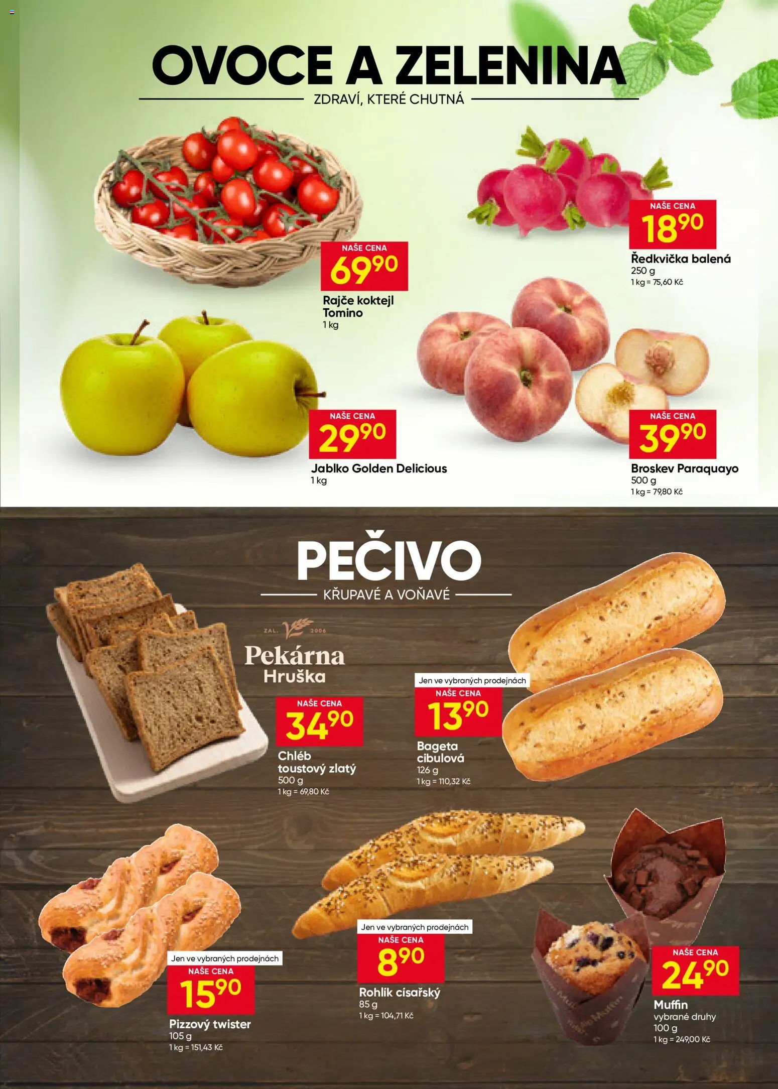 Hruška leták od 10.06.2026 | Strana: 3 | Produkty: Ovoce, Chléb, Pekárna, Bageta