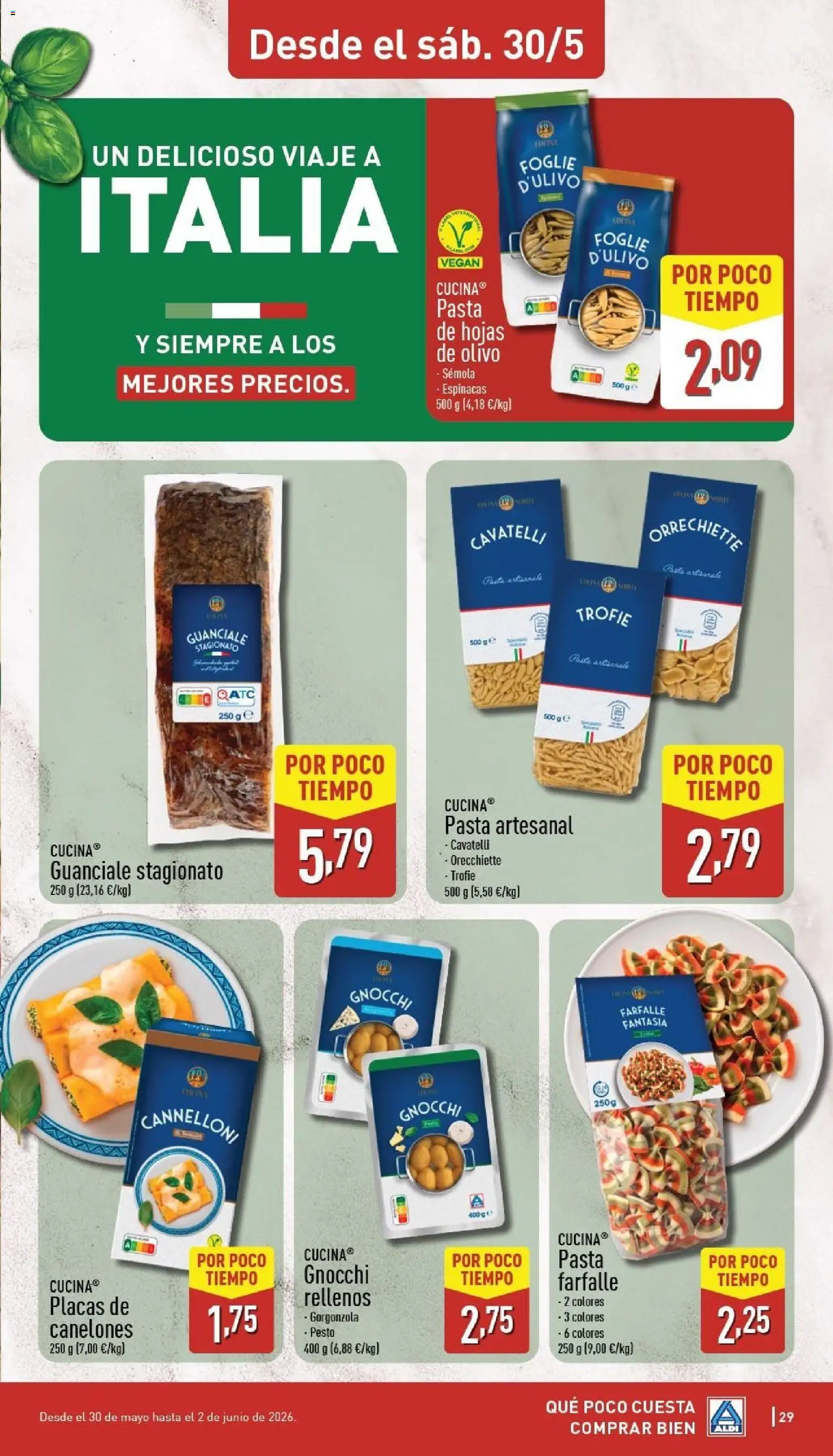 Aldi folleto Canarias │ válido desde el 25.05.2026 | Página: 29 | Productos: Πορσελάνη, Pasta, Δαχτυλίδι φωτός, Canelones