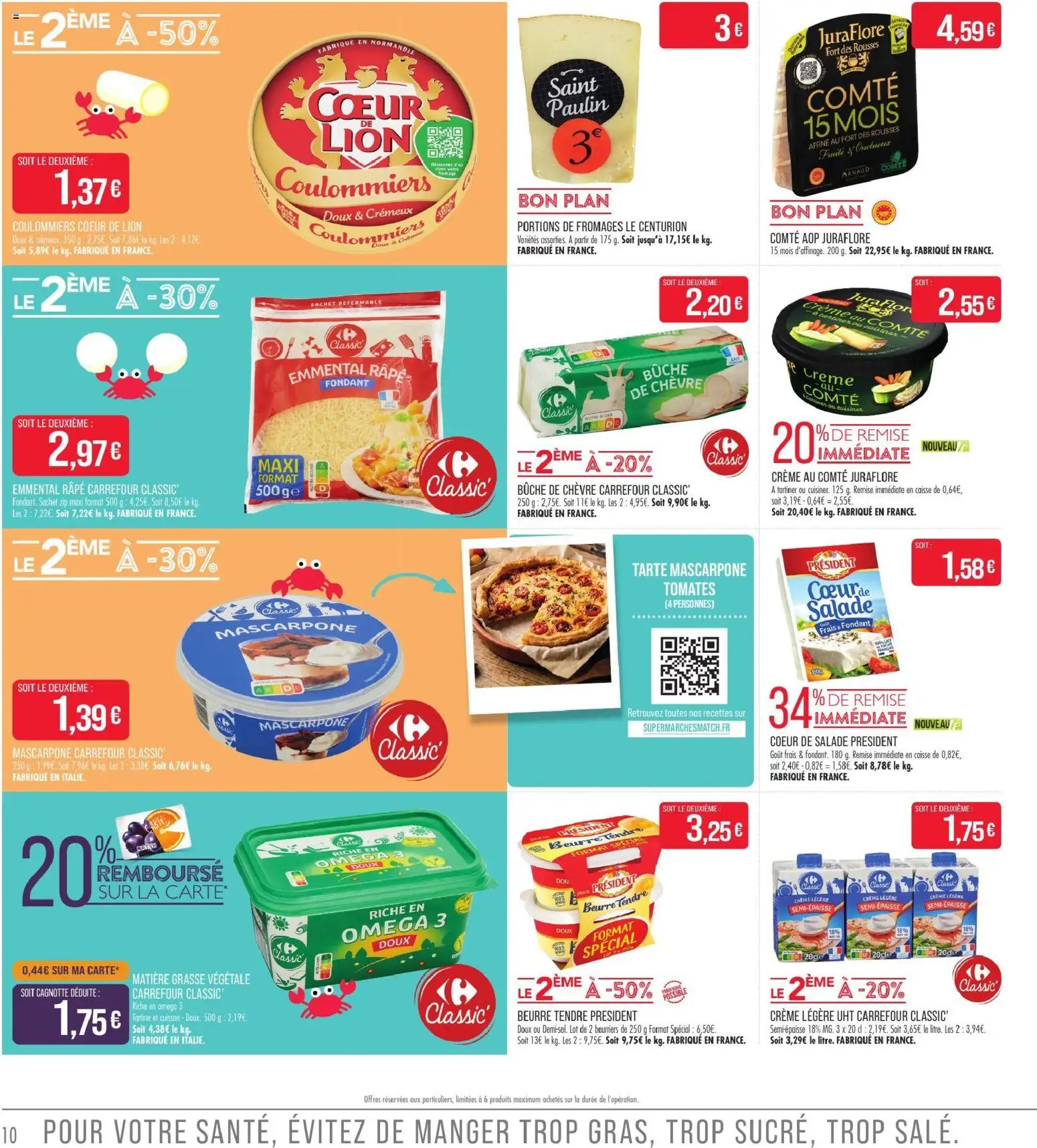 {H1} | Page: 10 | Produits: Cœur de Lion, Crème légère, Tomates, Mascarpone
