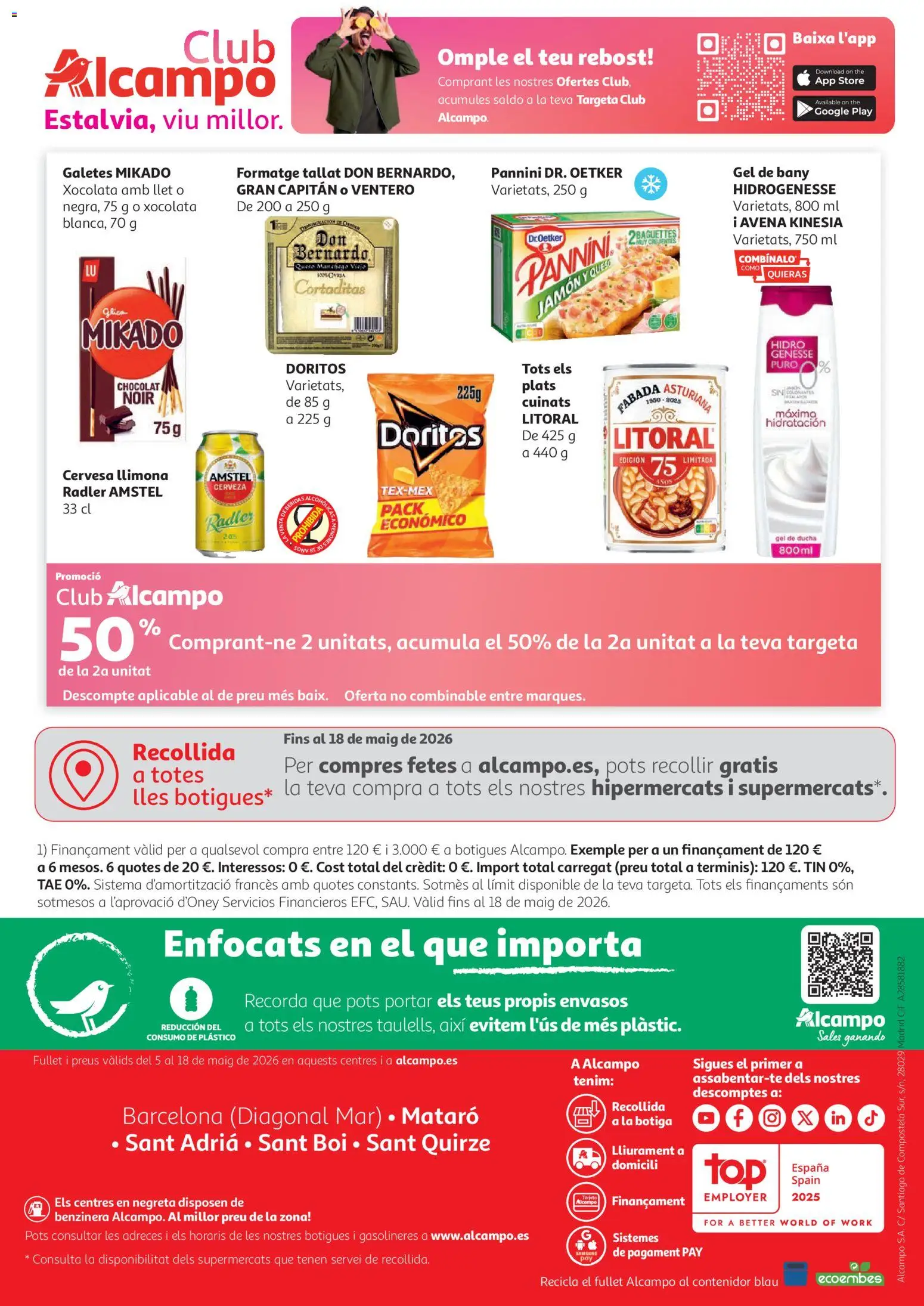 Alcampo HG Nacional Cat │ válido desde el 05.05.2026 | Página: 32 | Productos: Gel de ducha, Queso, Cerveza, Ducha