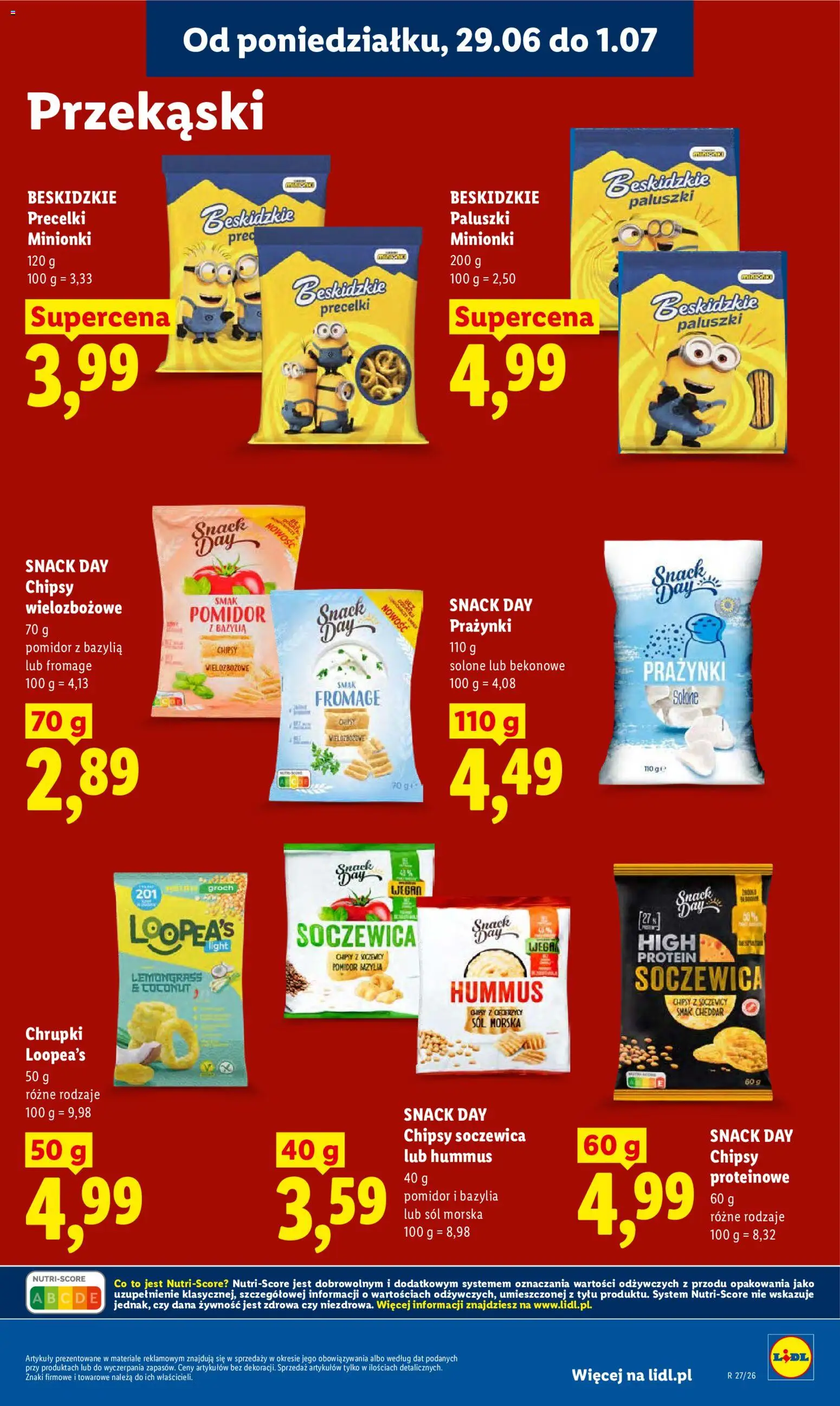 Lidl Polsko leták od 29.06.2026 | Strana: 71 | Produkty: Hummus, Chipsy, Protein, Cheddar